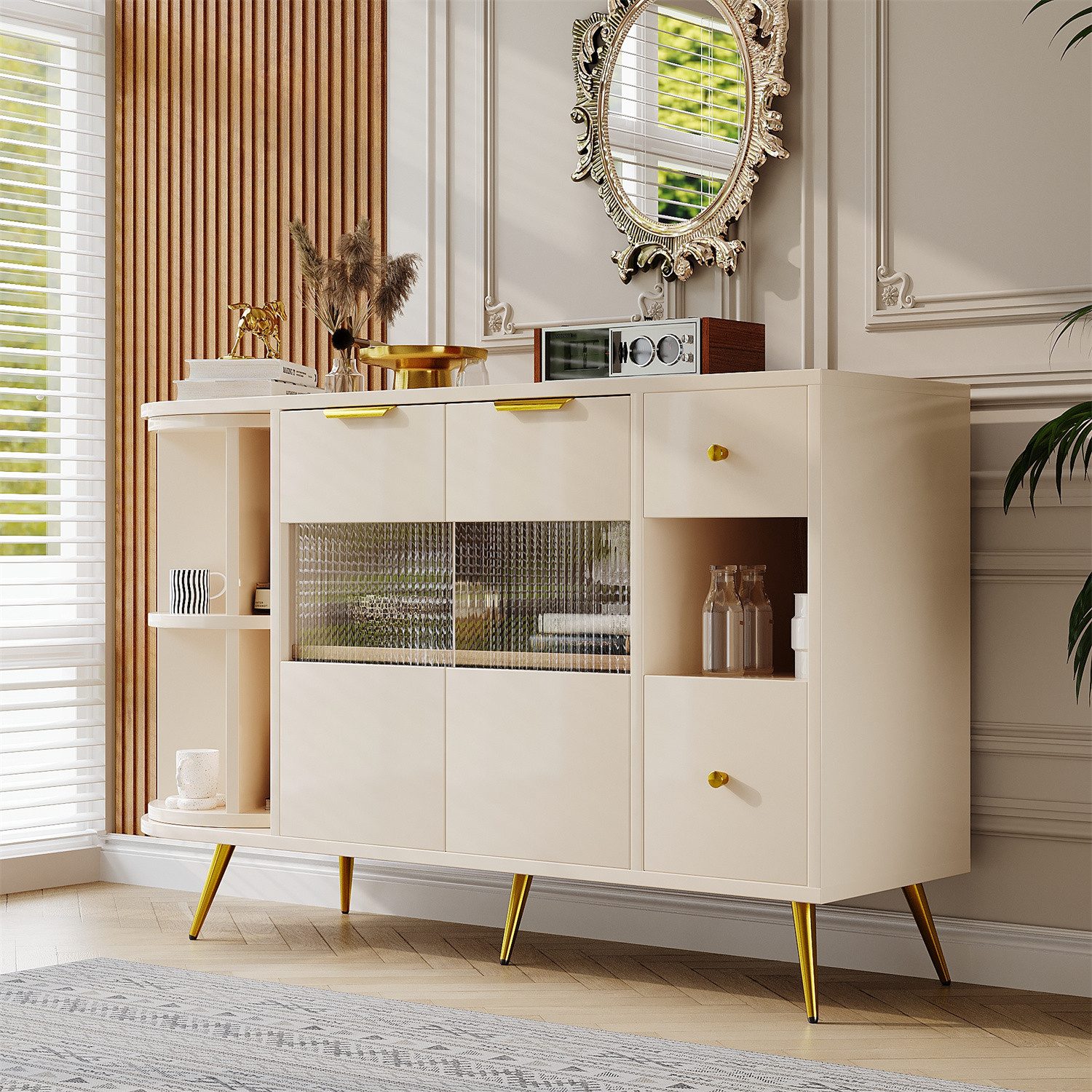 autolock Sideboard Sideboard Aufbewahrungsschränke mit Glasschiebetüren günstig online kaufen