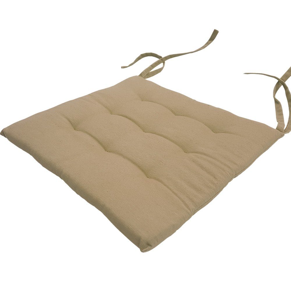 NYVI Stuhlkissen Sitzkissen Nizza 4er Set, Elegante Steppung, robuster Stoff