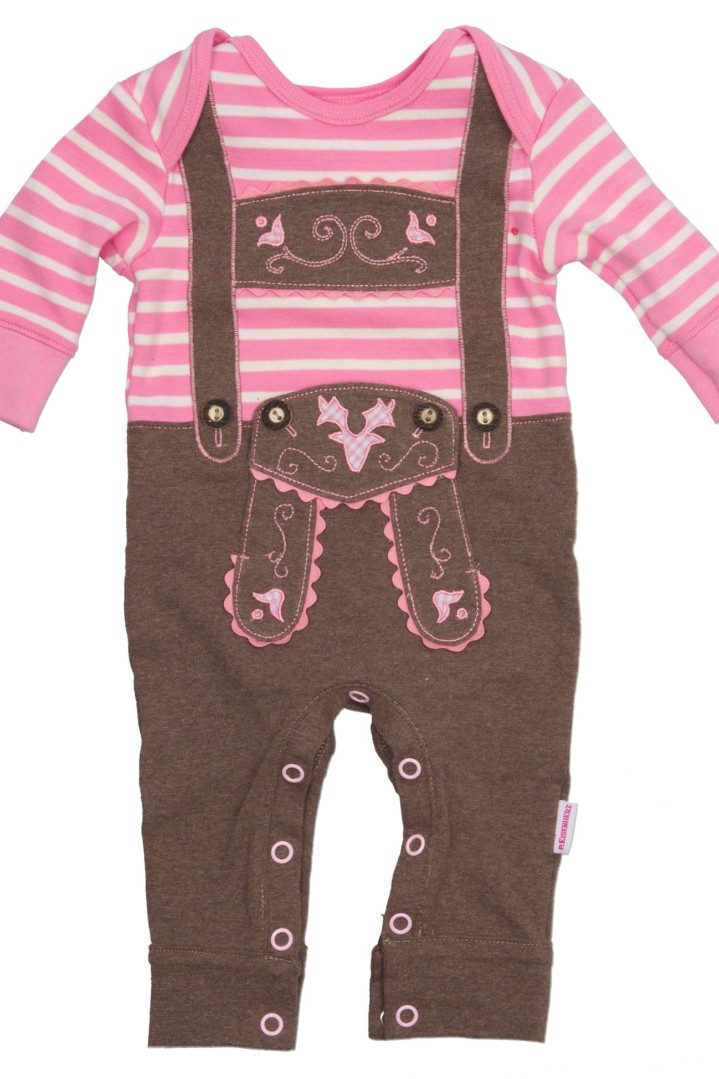 Trachtenkleid Baby Strampler Mädchen - LEDERHOSE MADL - rosa