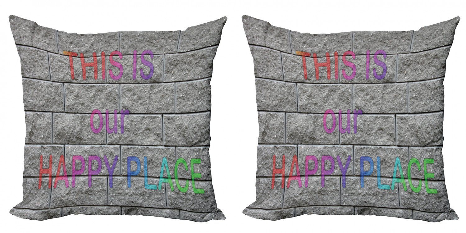 Kissenbezüge Modern Accent Doppelseitiger Digitaldruck, Abakuhaus (2 Stück), Zitat Motivation sagen Bricks