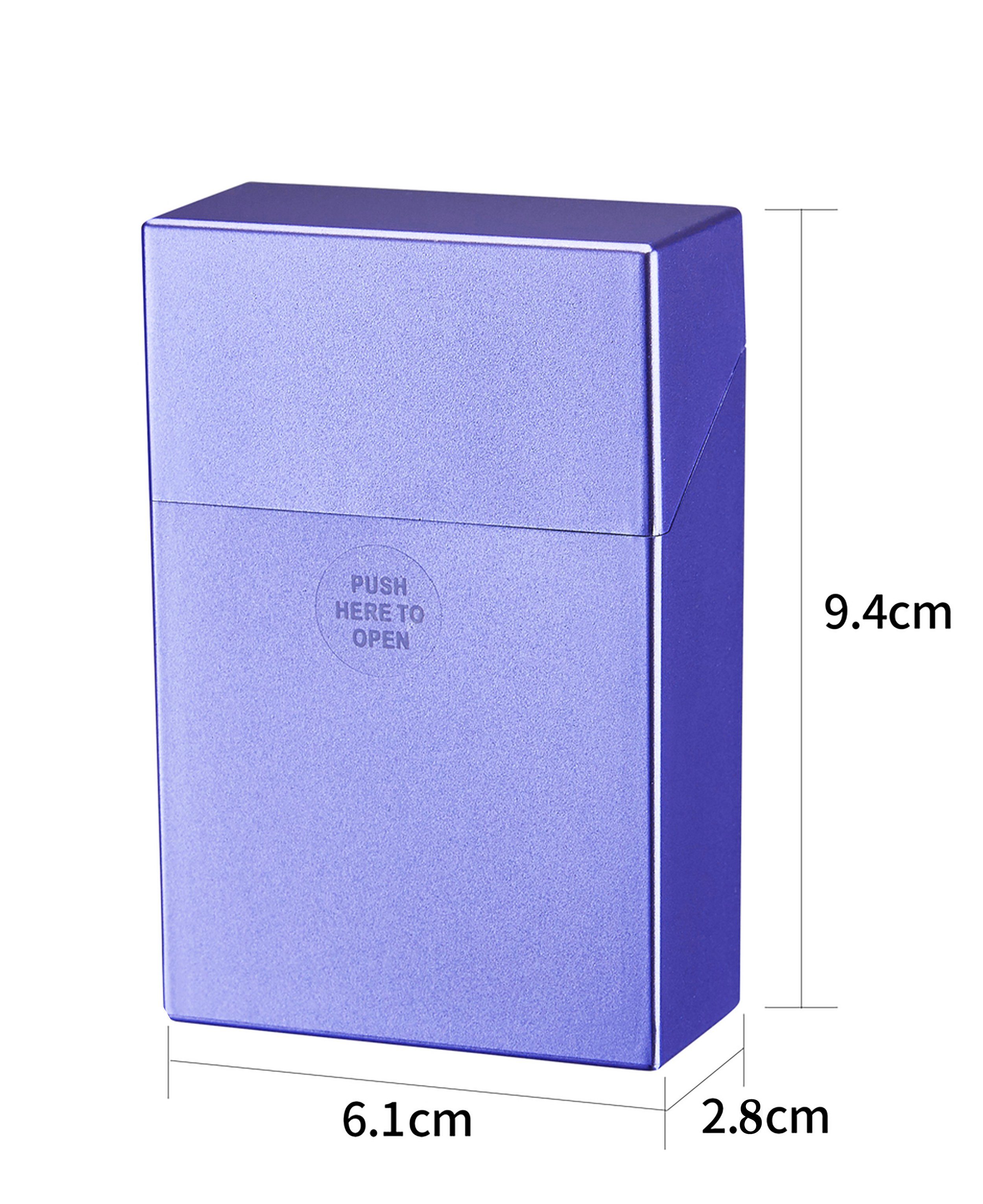 CHAMP Dose ZIGARETTENDOSE mit Sprungdeckel für 20 Zigaretten 35 (Lila), aus Kunststoff Zigarettenbox Zigarettenetui Etui Case Box Dose