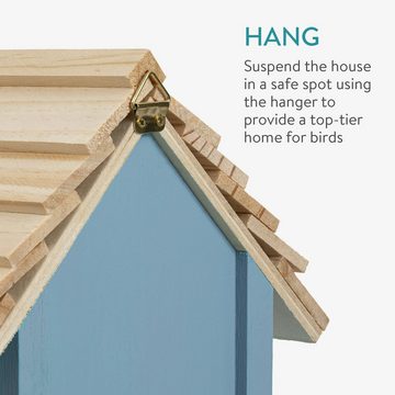 Navaris Tierhaus Vogelhaus zum Aufhängen - Nistkasten - Vogelhäuschen Blau