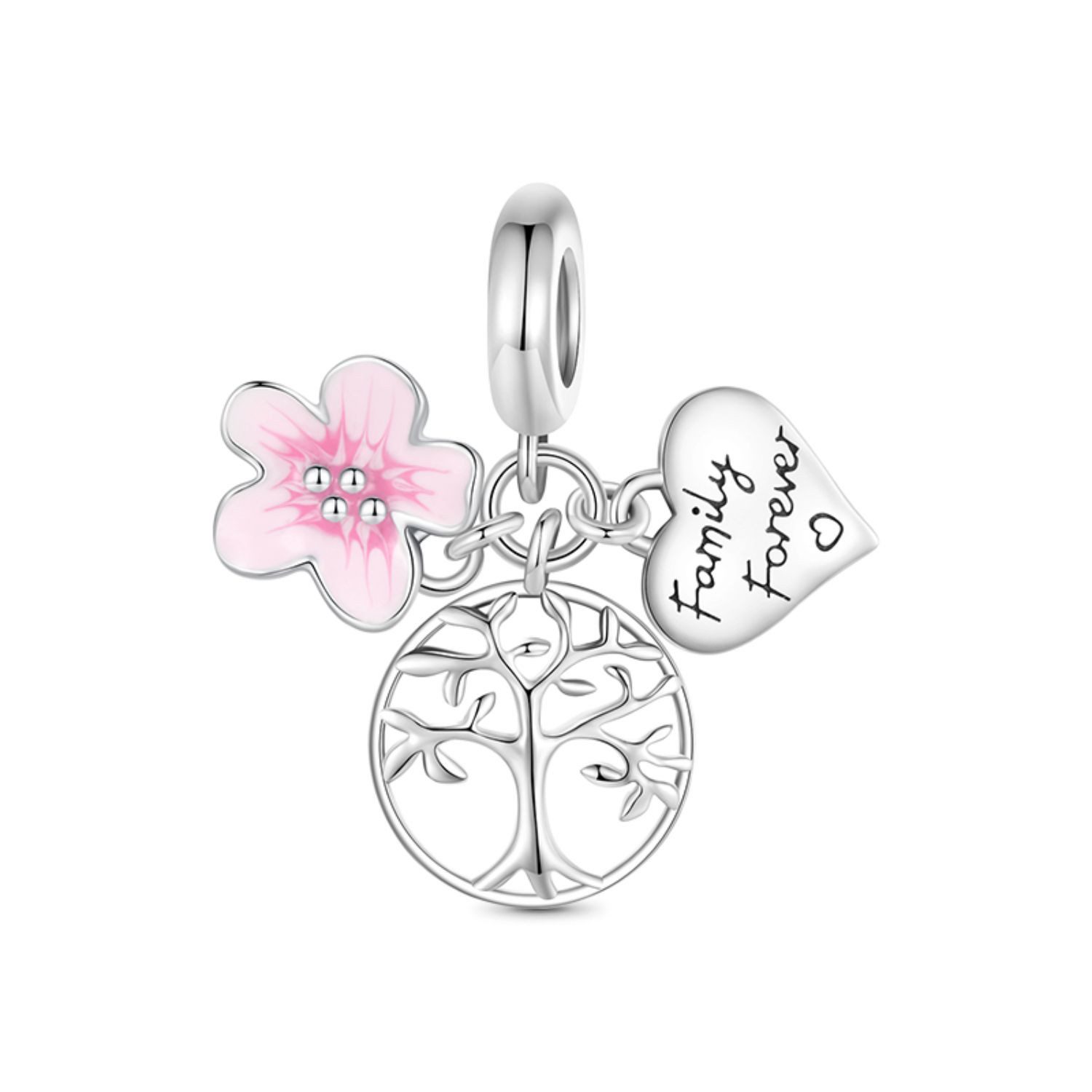 Gnoce Bead Gnoce Charm Herz, Stammbaum, Blüte HVC244