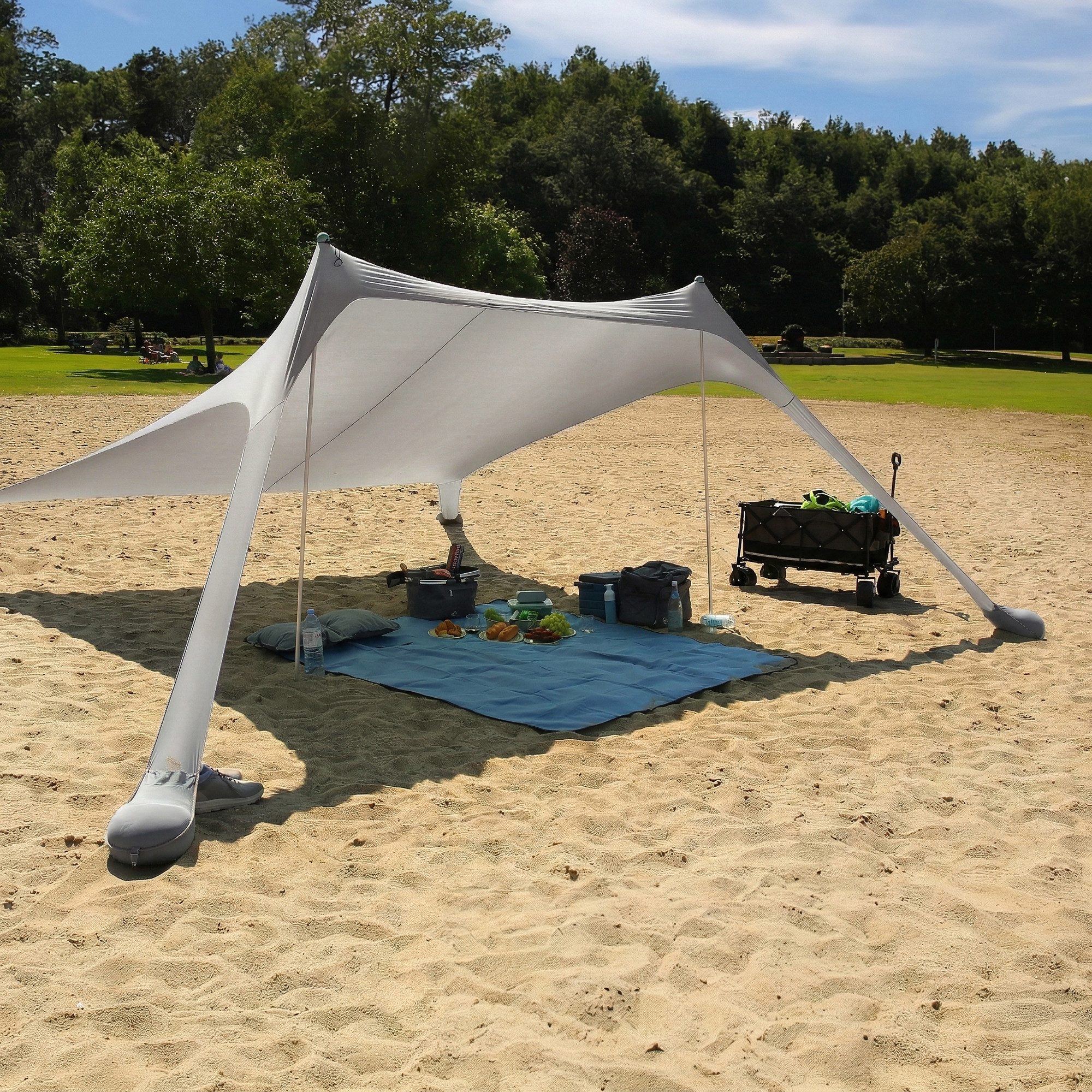 yourGEAR Sonnensegel your GEAR Cameo Beach Shelter 3 x 3 m Strandmuschel Sonnensegel UV50+