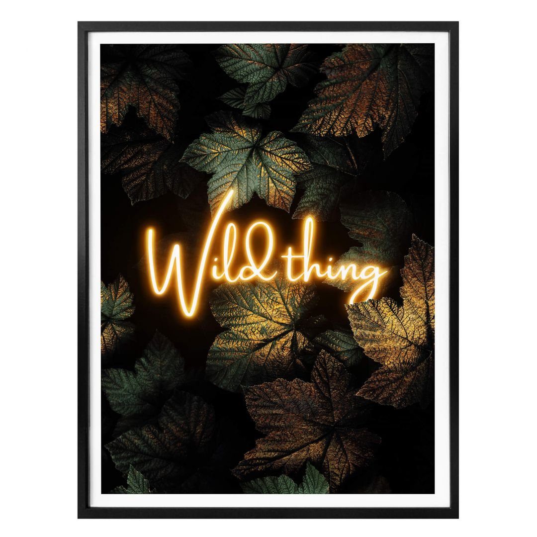 Poster Poster Fredriksson Vintage Neon Dschungel Wild Thing