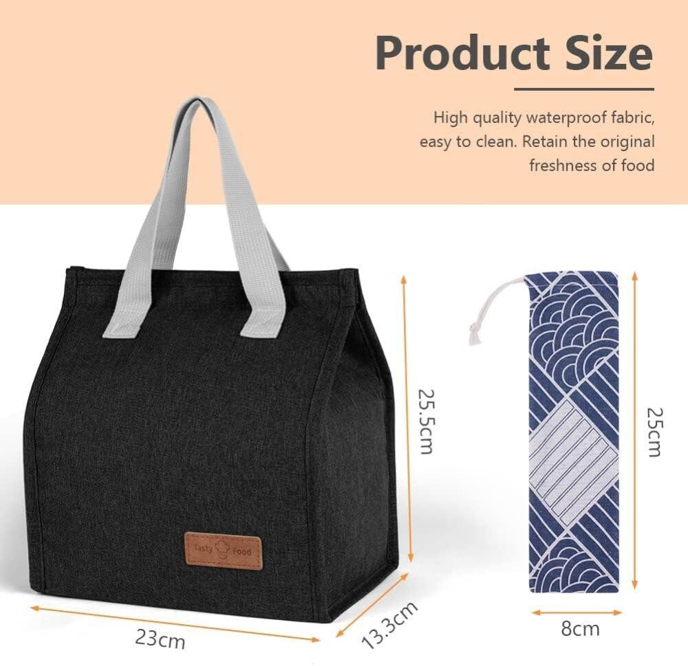 FELIXLEO Einkaufsbeutel Lunchbag Isoliertasche Faltbar Thermotasche für Arbeit Reise Schule