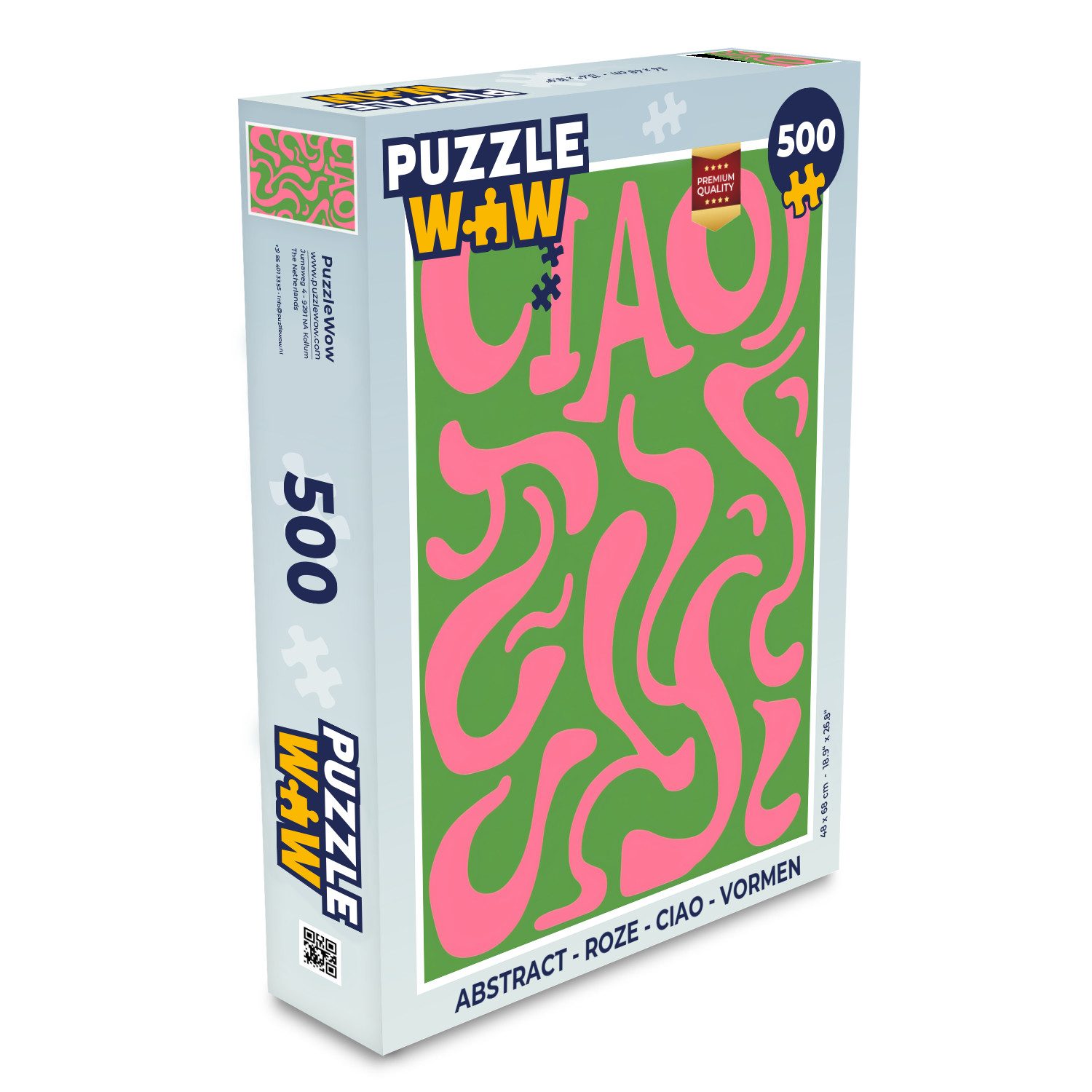 MuchoWow Puzzle Abstrakt - Rosa - Ciao - Formen, 500 Puzzleteile, Foto-Puzzle, Bilderrätsel, Puzzlespiele, Spielzeug