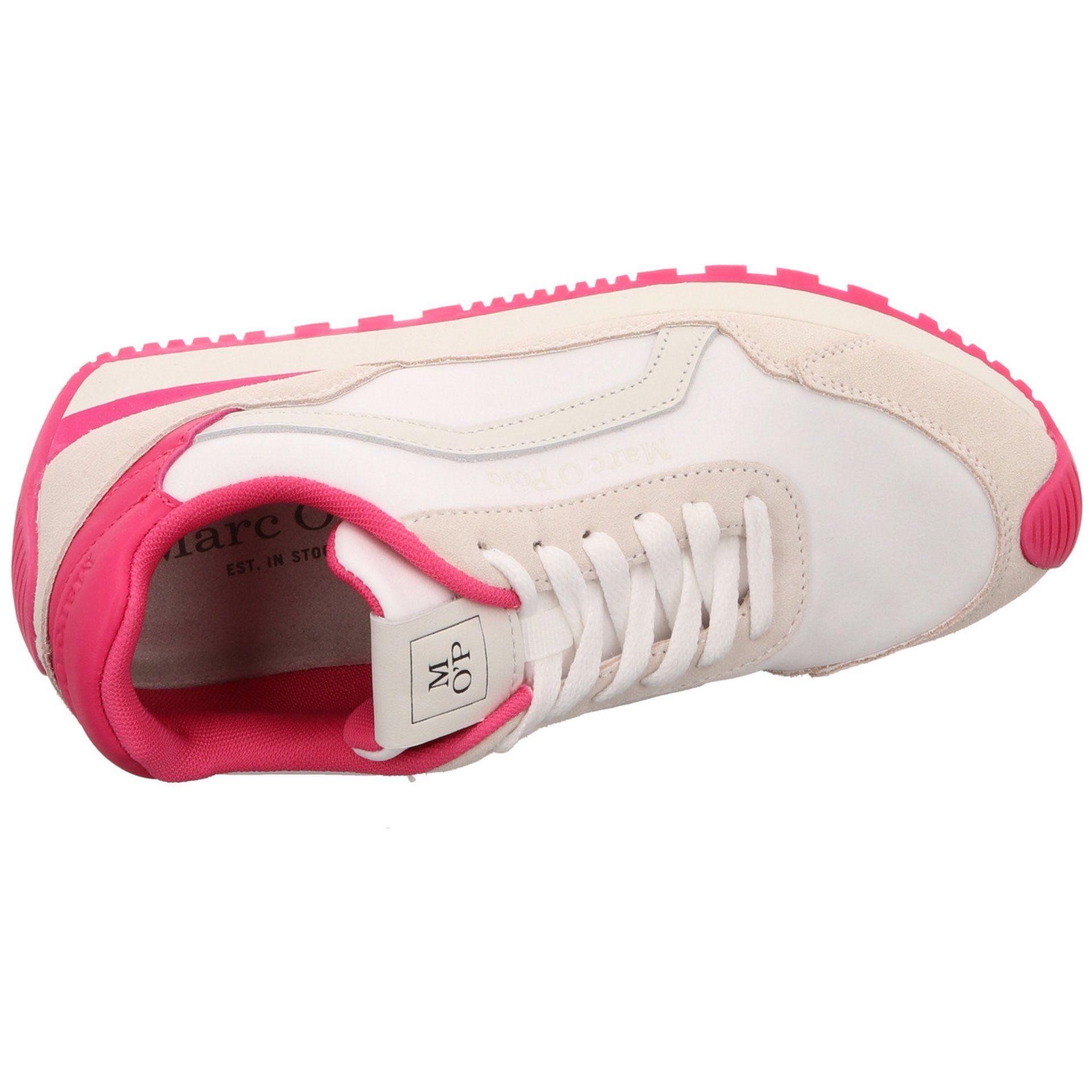 Sneaker Leder-/Textilkombination gemustert O'Polo Leder-/Textilkombination Marc pink Sneaker