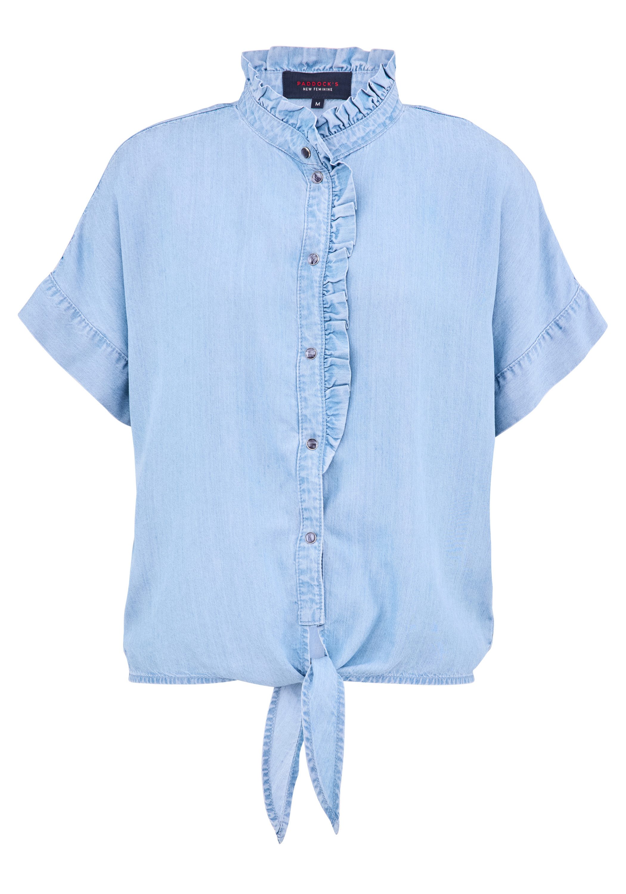Paddock's Jeansbluse Leichte Denim Wickelbluse günstig online kaufen