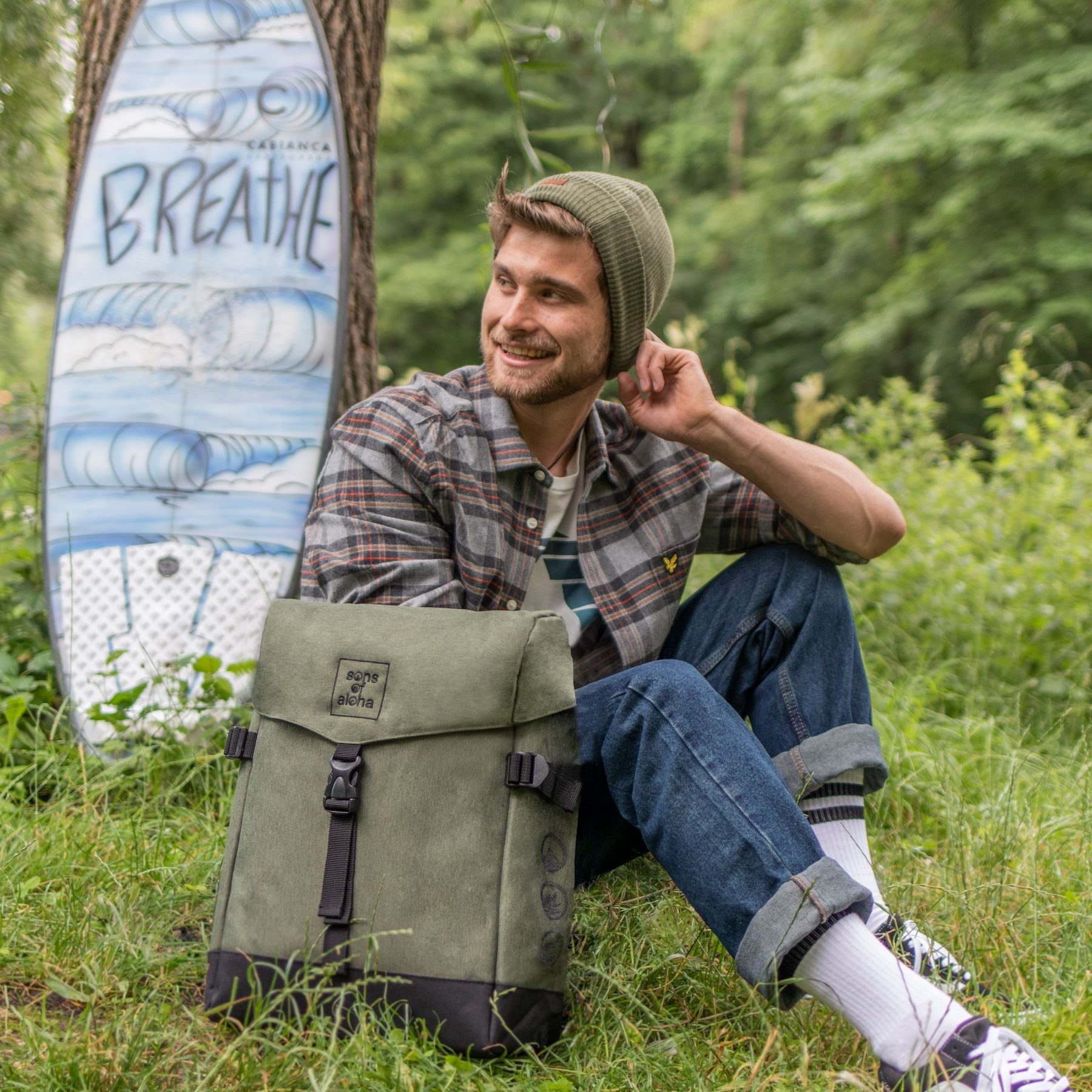 SONS OF ALOHA Umhängetasche Umhängetasche für Gepäckträger mit Schultergurten groß, NEU 2in1 Gepäckträger-Tasche und Schultertasche wasserabweisend