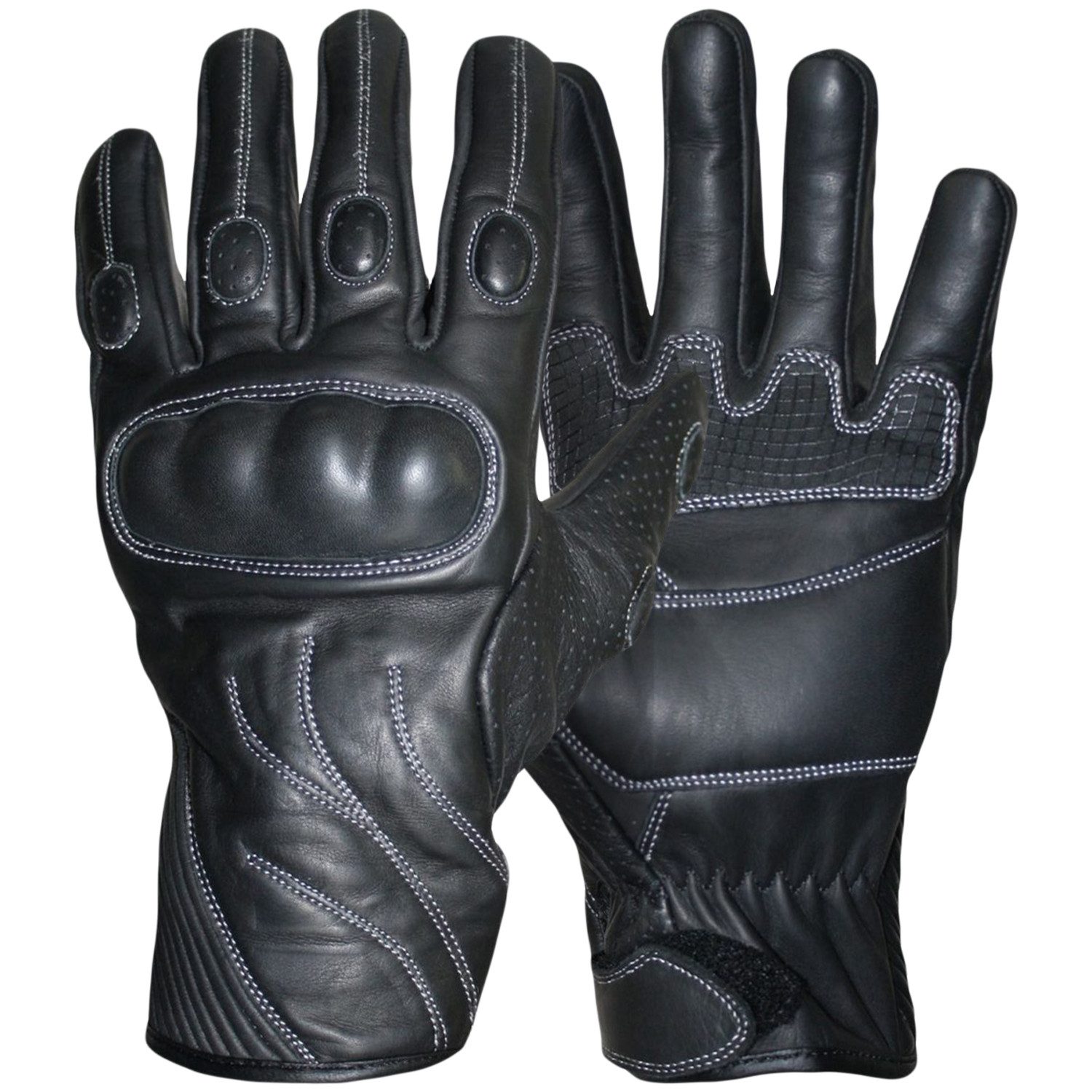 German Wear Motorradhandschuhe GW400G-M1 Motorradhandschuhe Lederhandschuhe Schwarz