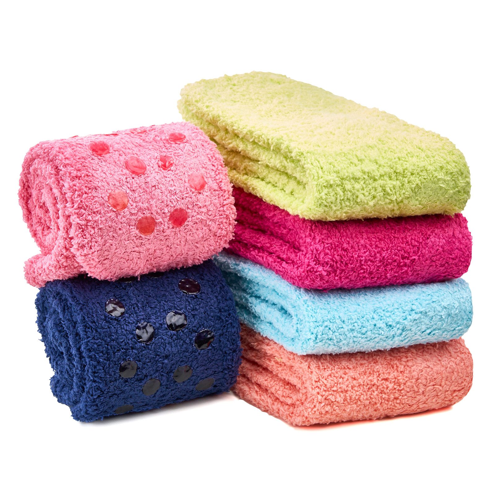 sockenkauf24 Kuschelsocken 6 oder 12 Paar Damen Socken mit ABS Anti Rutsch Sohle (6-Paar, Größe 35-42) - 37419 WP