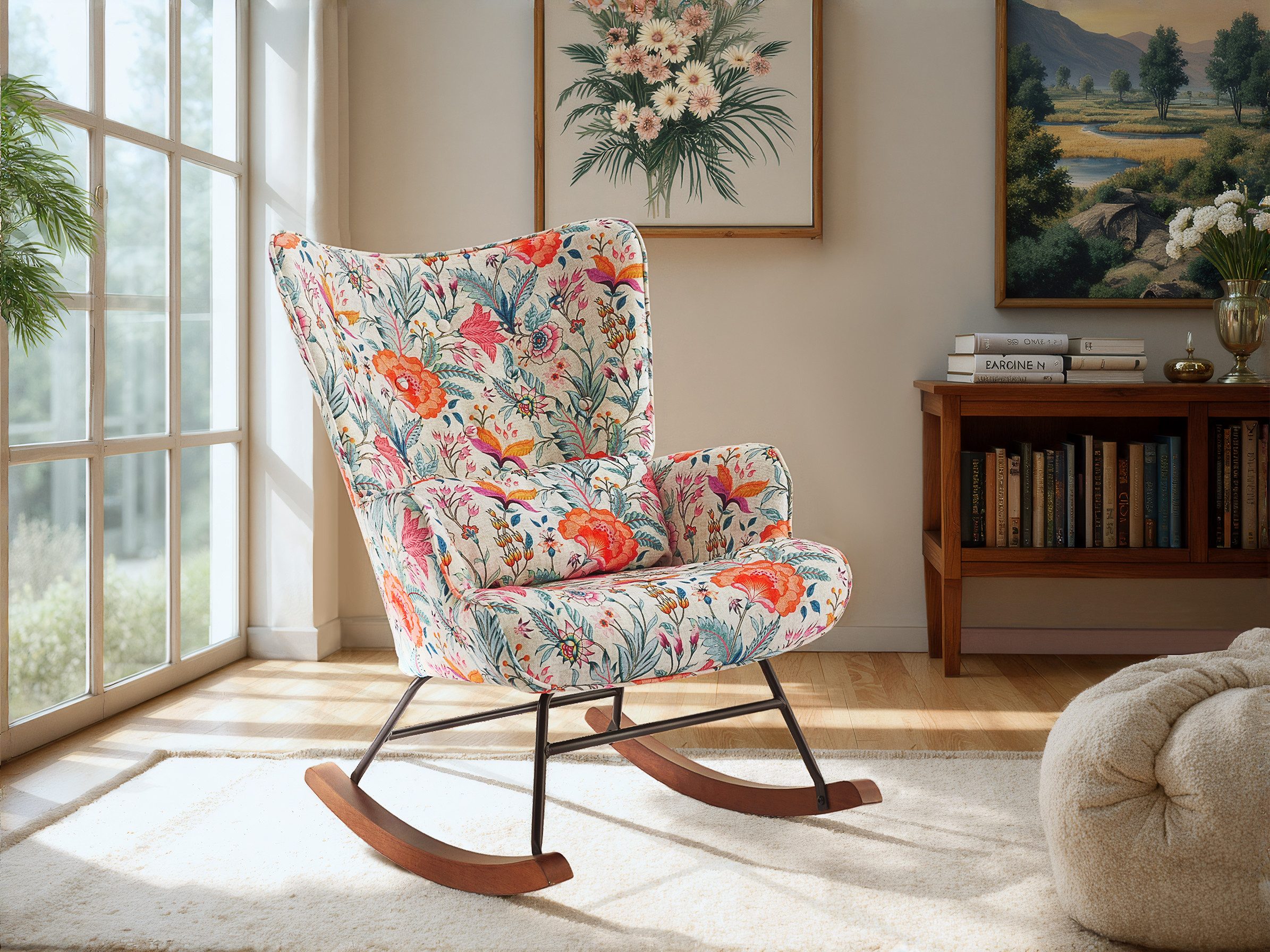 HomeMiYN Schaukelstuhl Schaukelstuhl Patchwork Sessel Schwingsessel günstig online kaufen