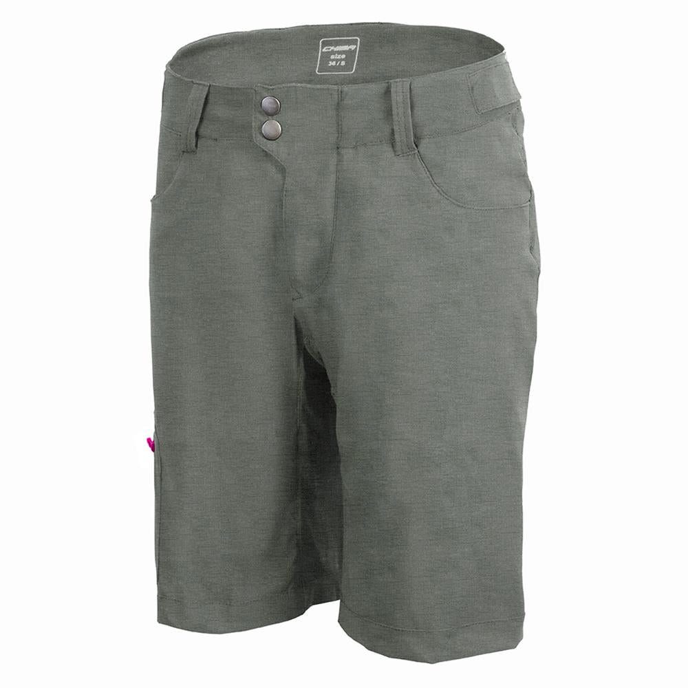 Chiba Fahrradhose CHIBA Baggy Pants mit Innenhose Lady - Radhose Damen, anthrazit/pink