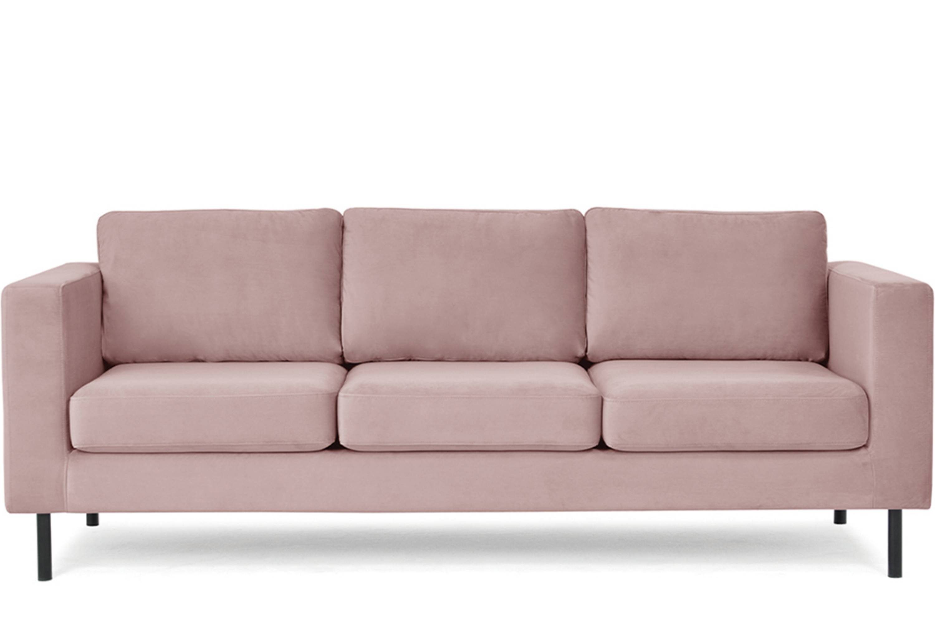 rosa Design Sofa 3-Sitzer Konsimo universelles rosa Personen, rosa TOZZI 3 Beine, | hohe |