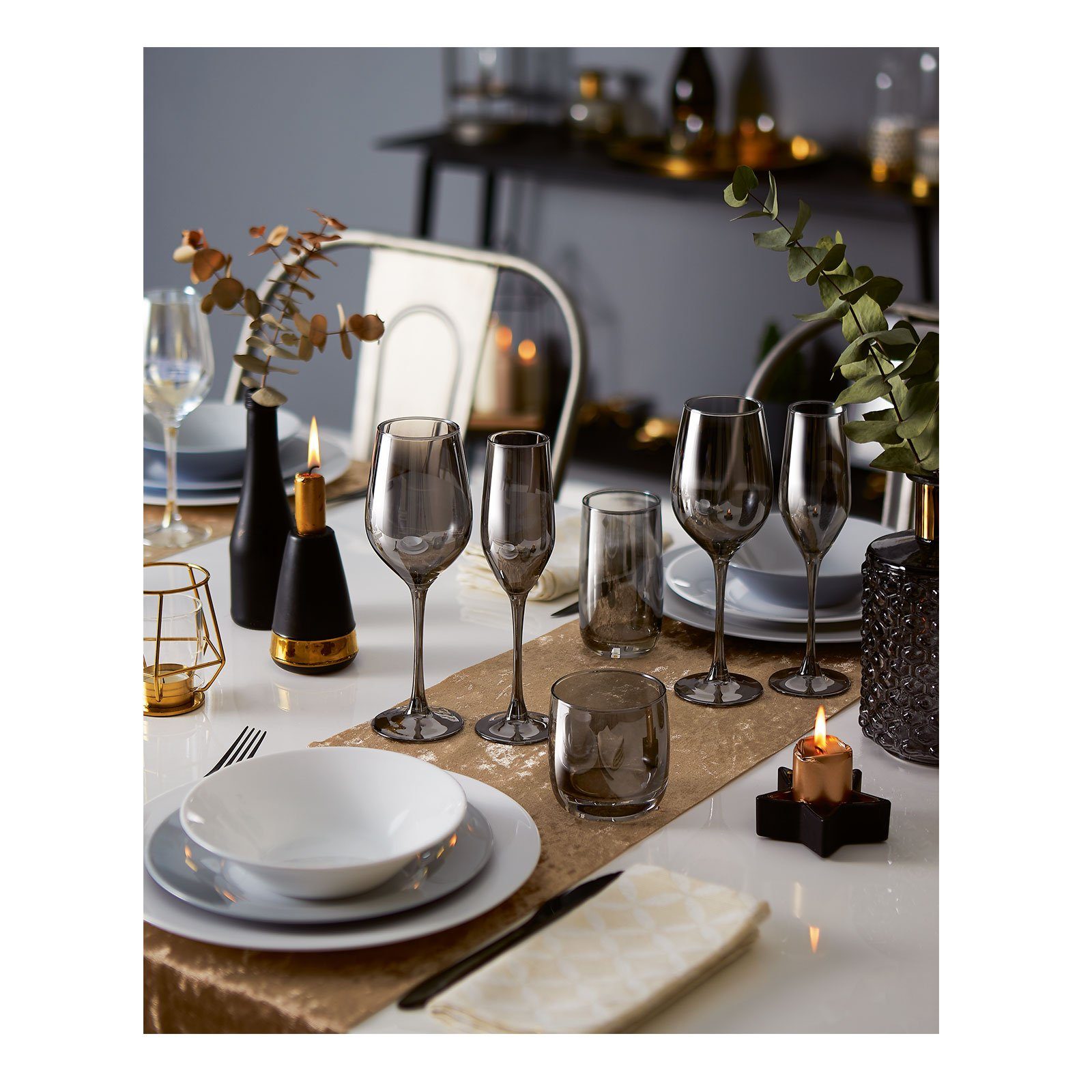 CreaTable Glas Graphit, Glas Shiny