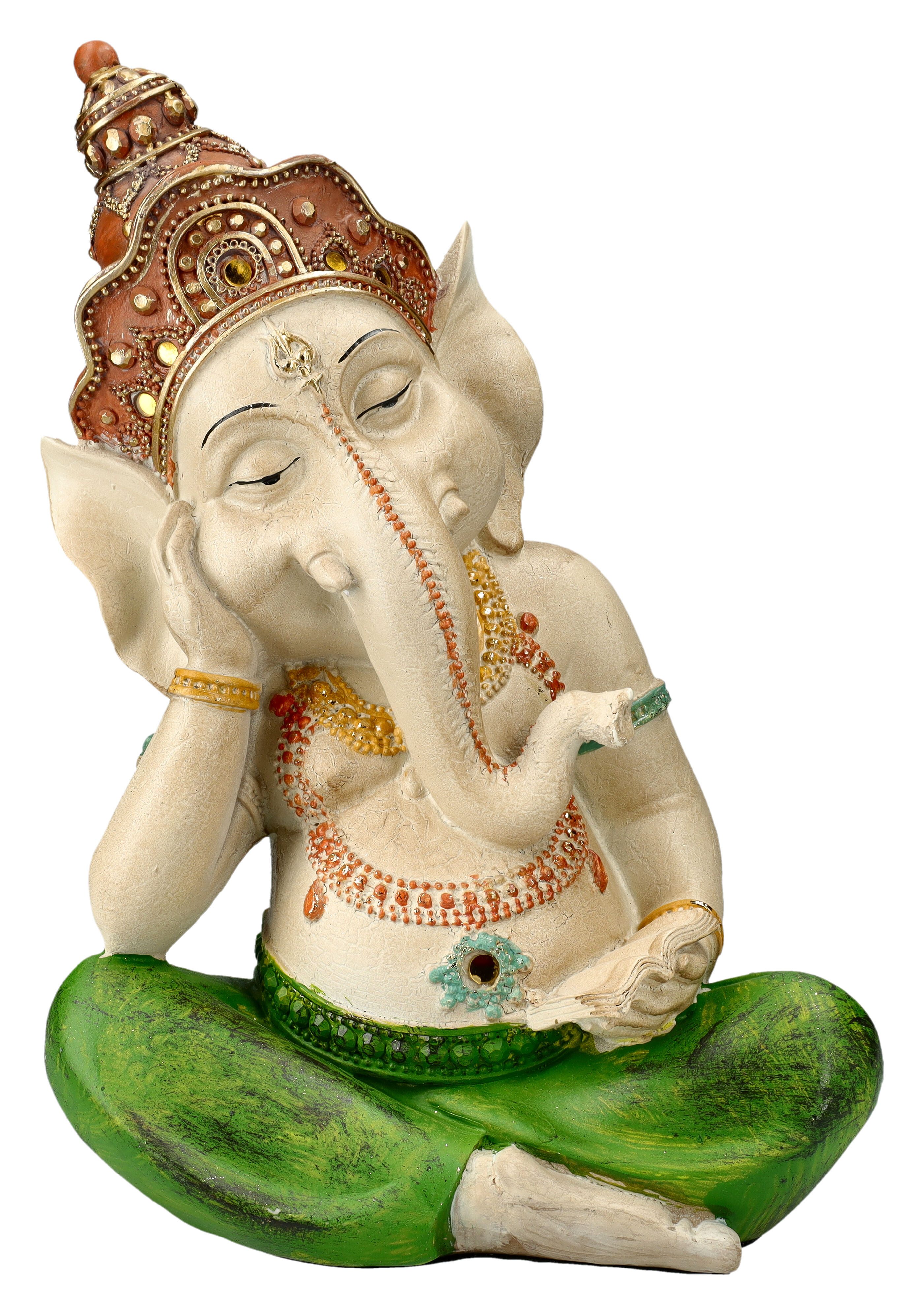 Figuren Shop GmbH Dekofigur Ganesha Figur handbemalt - Dösend - Götterfigur Dekoration Hindu Gott