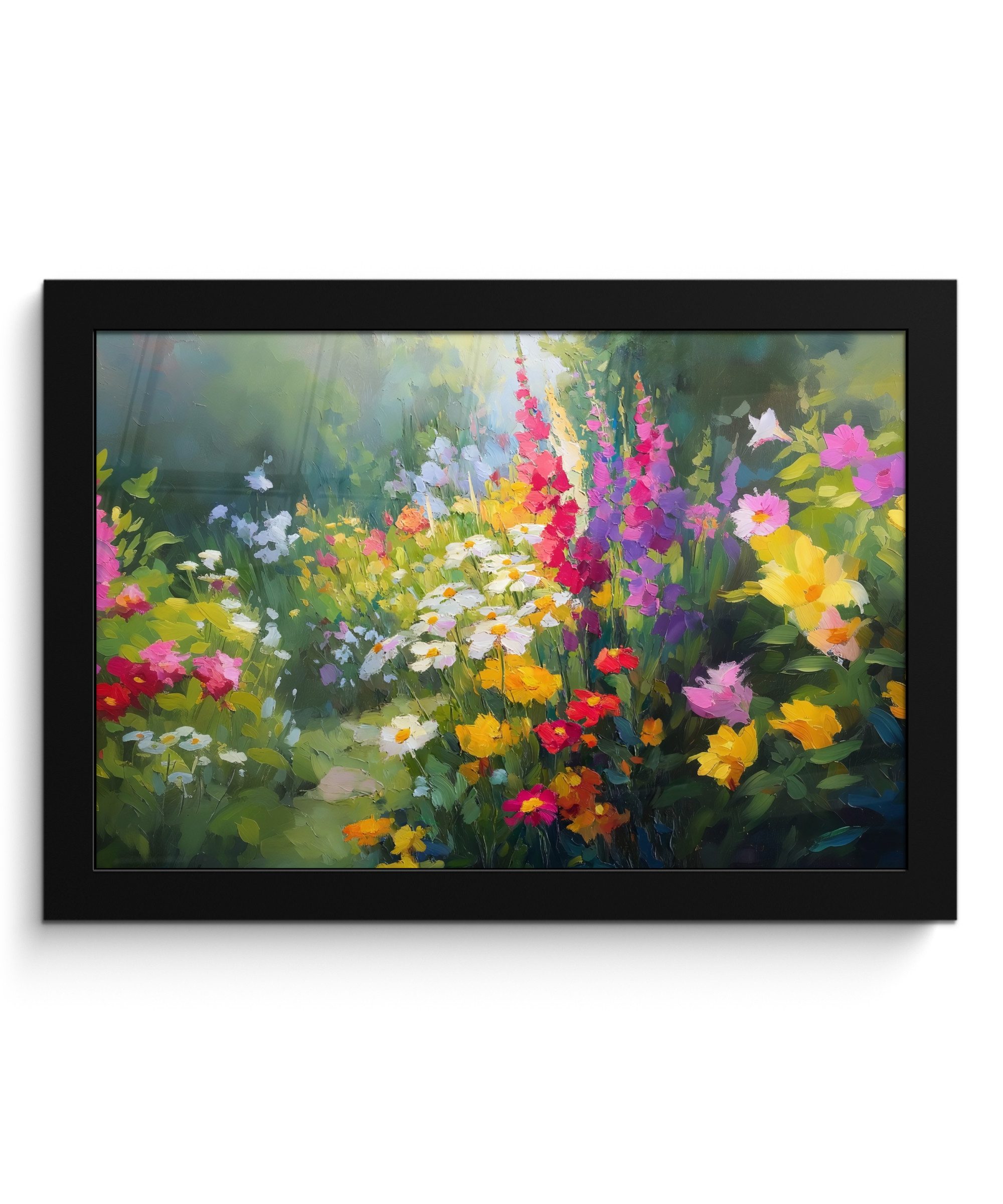 MuchoWow Poster Sommergarten - Atmosphärisch - Blumen, (1 St), Wandbilder, Deko Wohnzimmer Schlafzimmer, 30x20 cm