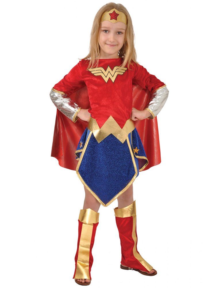 Orlob Kostüm Wonder Woman Kinder Kostüm, Superhelden Verkleidung für Mädchen