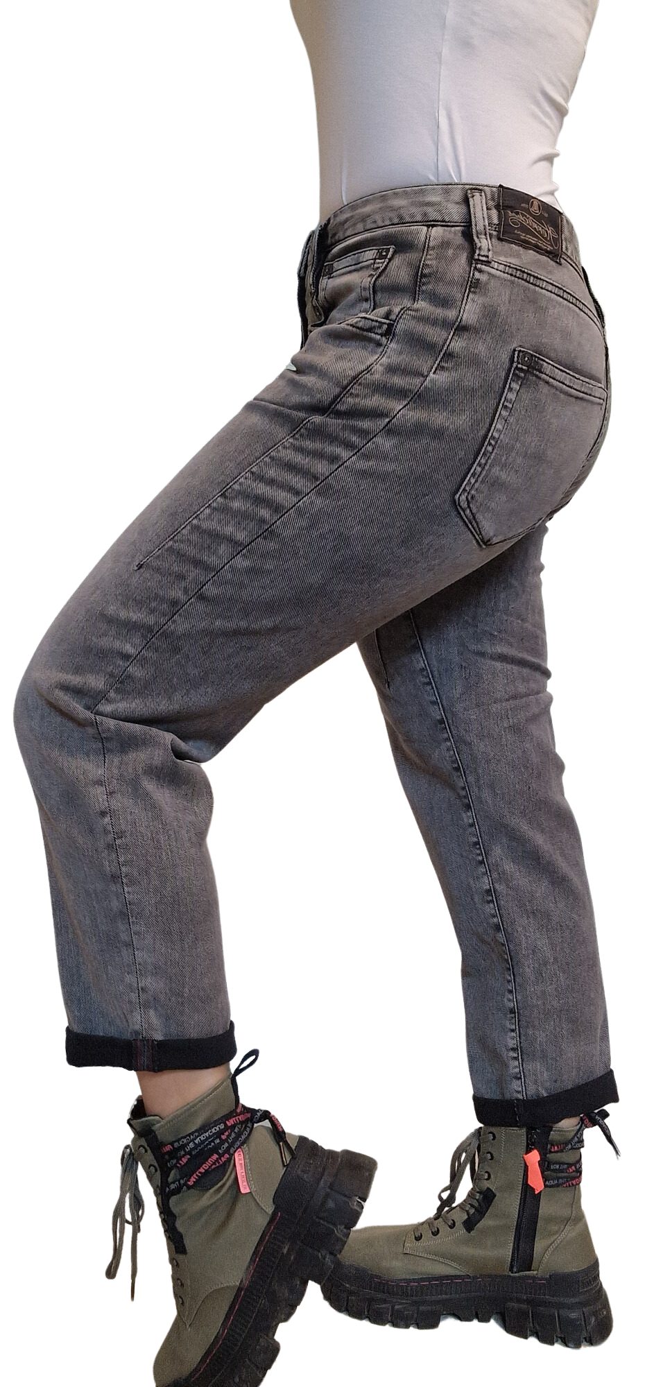 Herrlicher Boyfriend-Jeans 5840-OD333, Shyra Tap Jeans mit Bio-Baumwolle halb verdeckte Knopfleiste