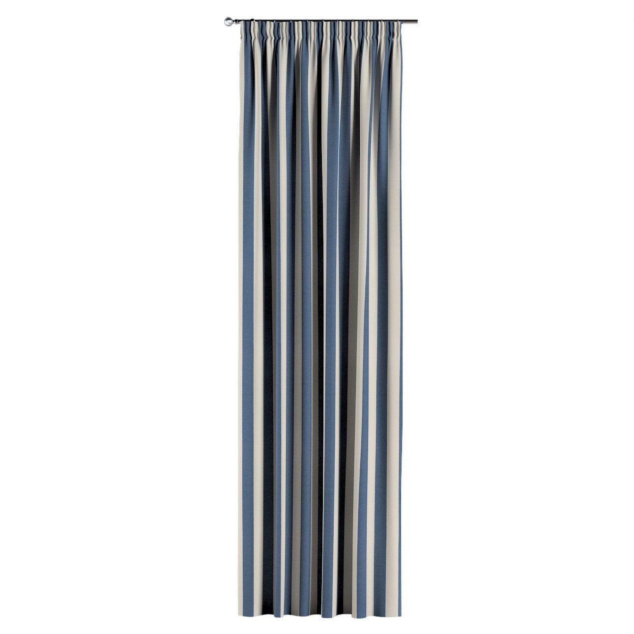 60x100 Dekoria mit cm, Quadro, Vorhang Kräuselband Vorhang blau-weiß