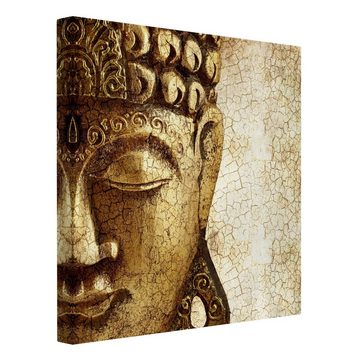 Bilderdepot24 Leinwandbild Vintage Retro Modern Buddha gold Bild auf Leinwand Groß XXL, Bild auf Leinwand; Leinwanddruck in vielen Größen