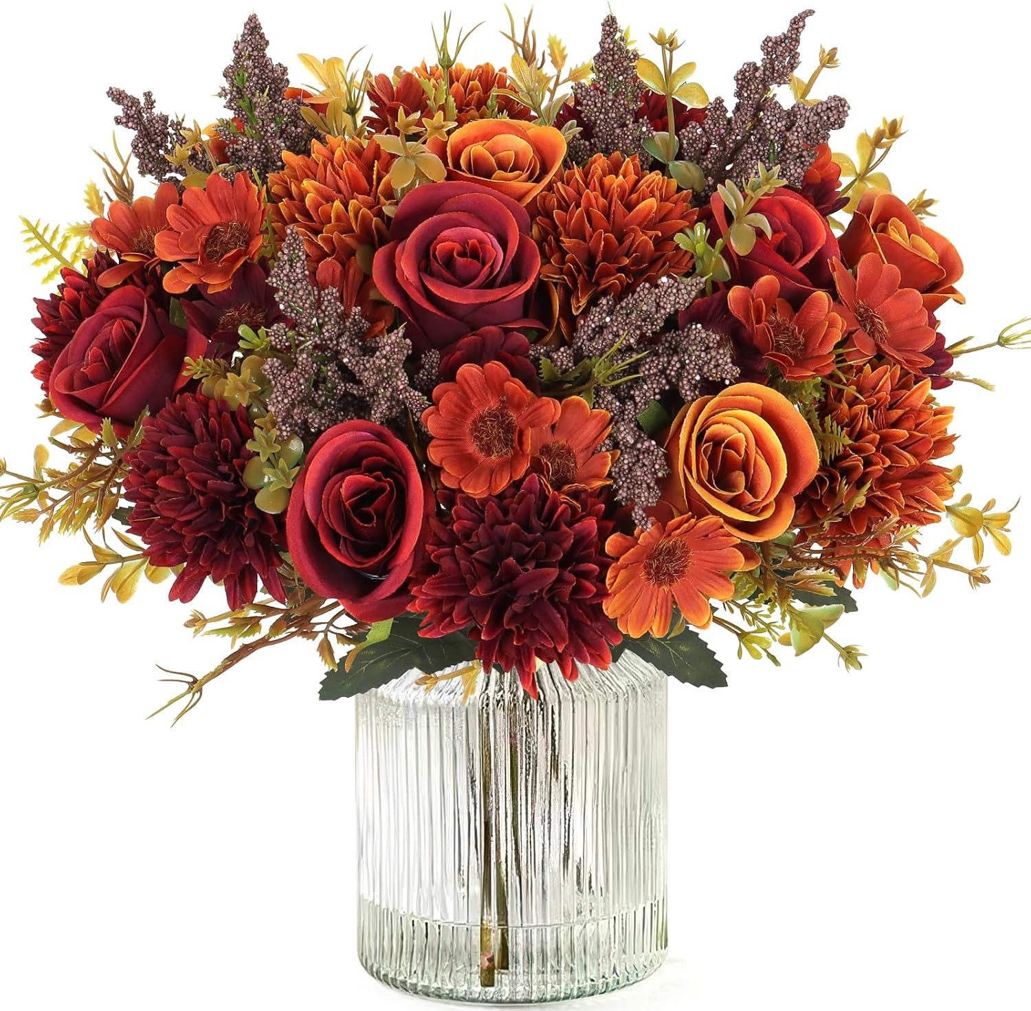 Kunstblumenstrauß Künstliche Blumen 2/4 Bündel künstliche Rosen Gänseblümchen, Agger, Perfekt für Hochzeit, Party oder Heimdekoration in Rosa
