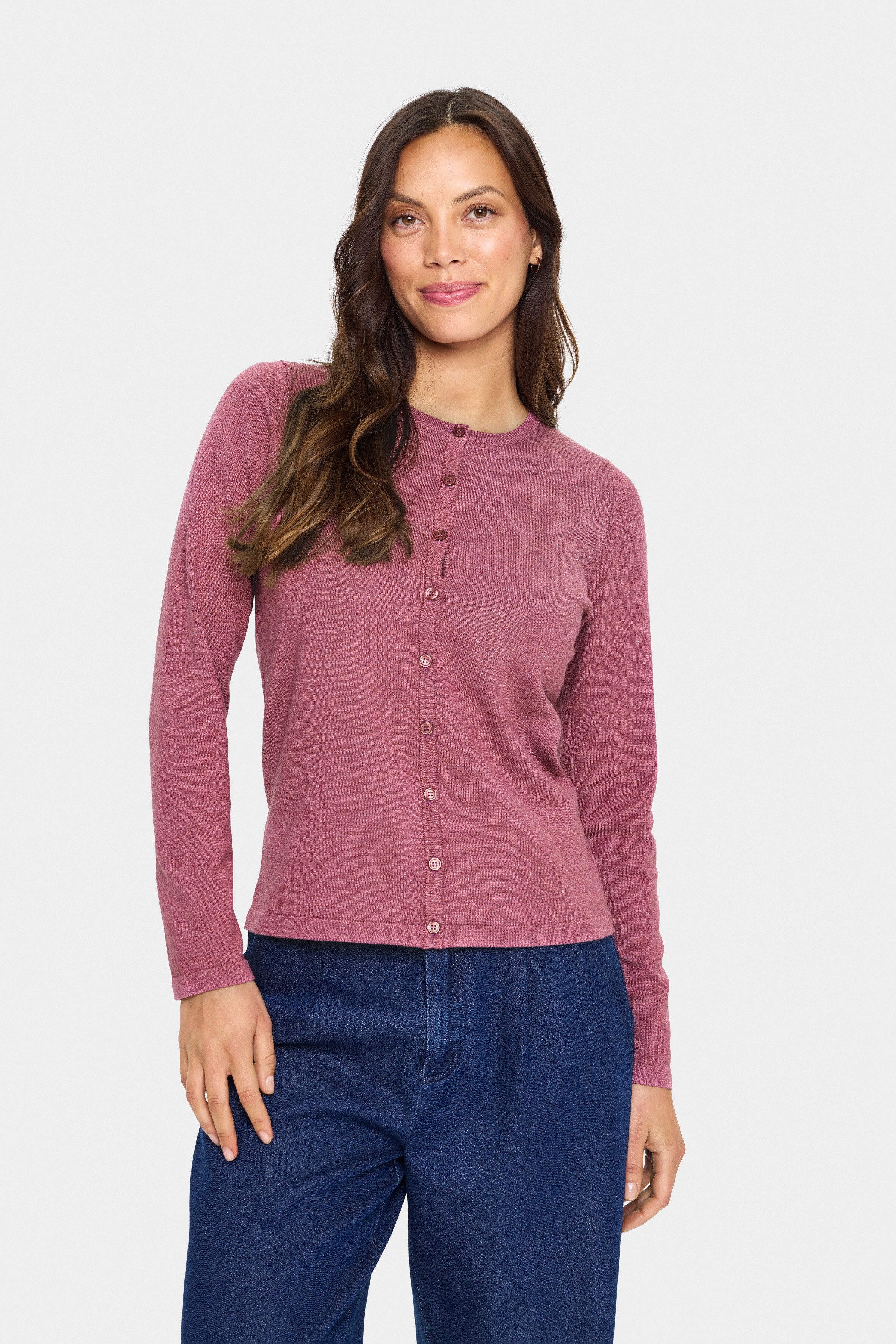Saint Tropez Strickjacke A8661, MilaSZ R-Neck günstig online kaufen