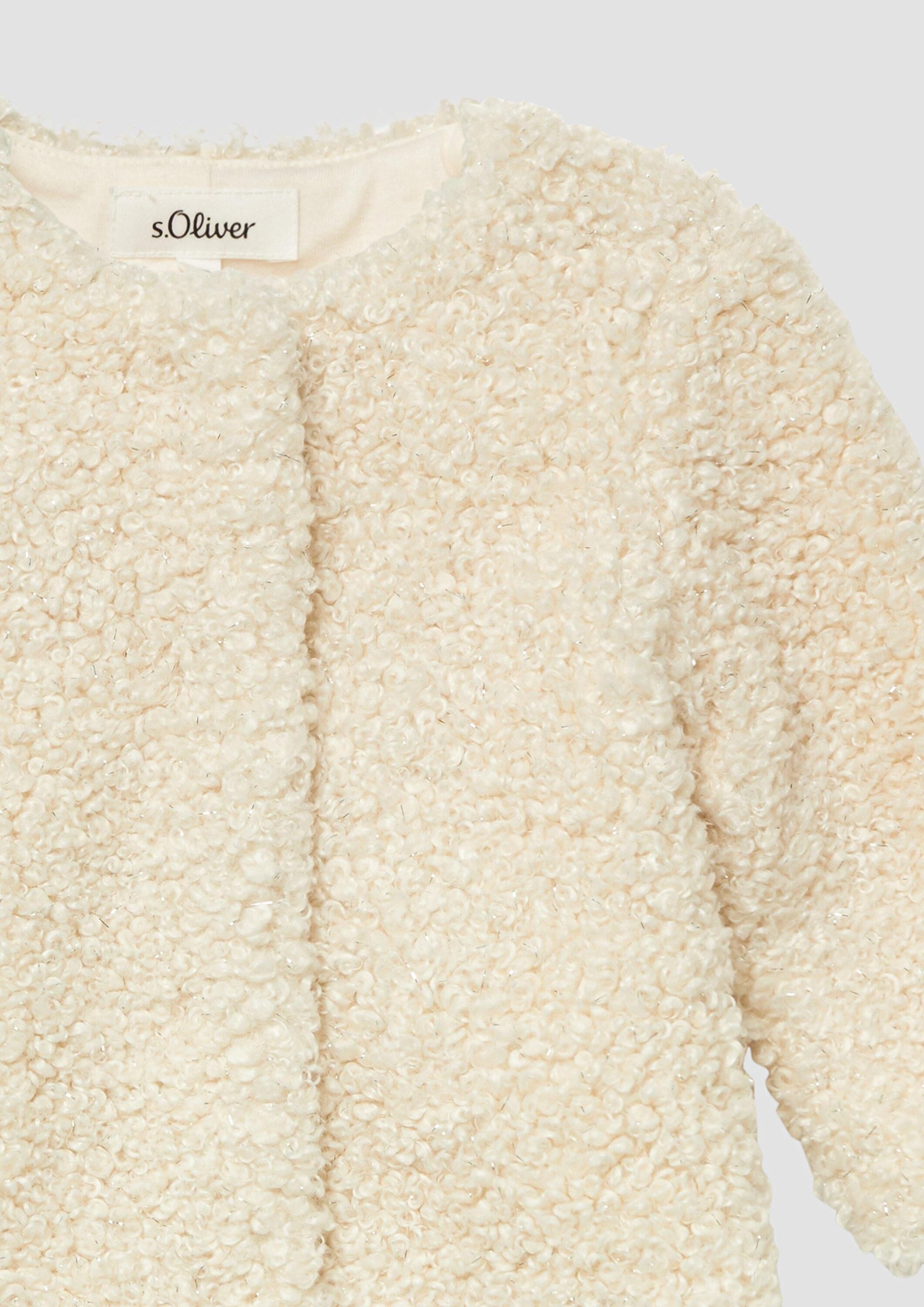 s.Oliver Funktionsjacke Indoor-Jacke Gefütterte Teddyplüsch-Jacke mit Glitzergarn