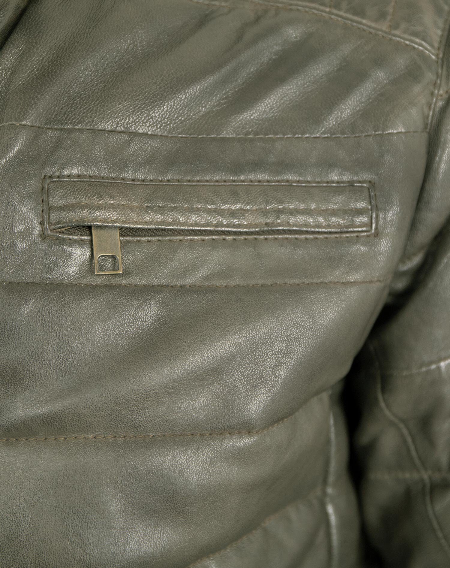 Deercraft Lederjacke DMHuxly Deercraft - Herren Lederjacke Steppjacke Lammnappa olive