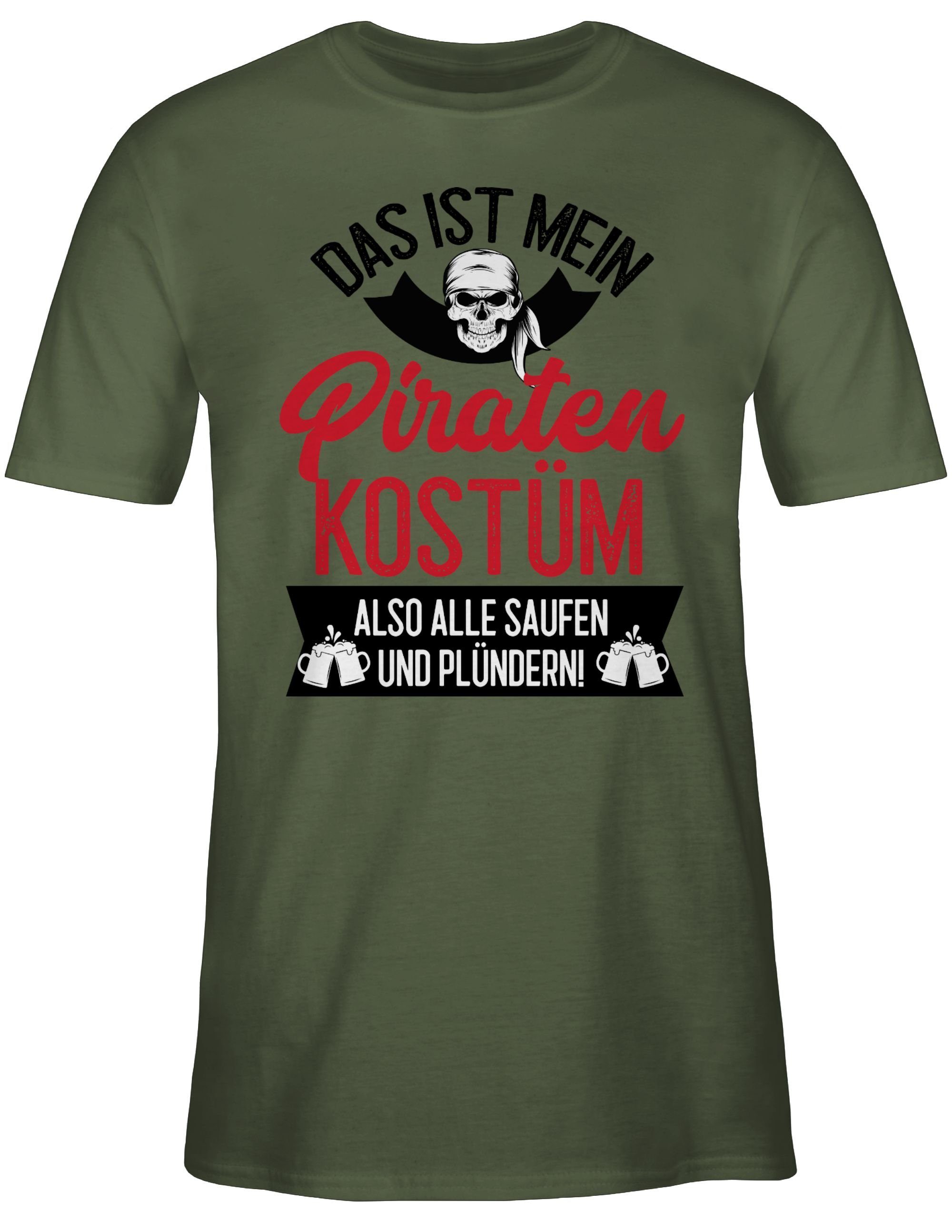 ist Kostüm Army Shirtracer Das schwarz/rot mein Grün - 3 Piraten T-Shirt Outfit Karneval