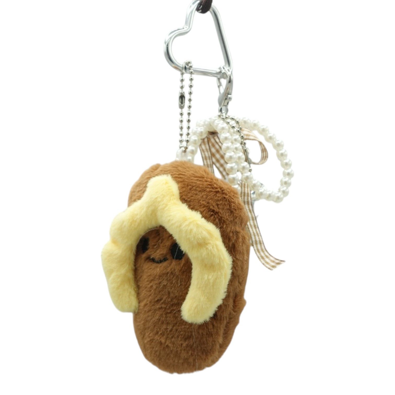 Eyecatcher Taschenanhänger Flauschiger Flip Flop Taschenanhänger – Rucksackanhänger in Braun