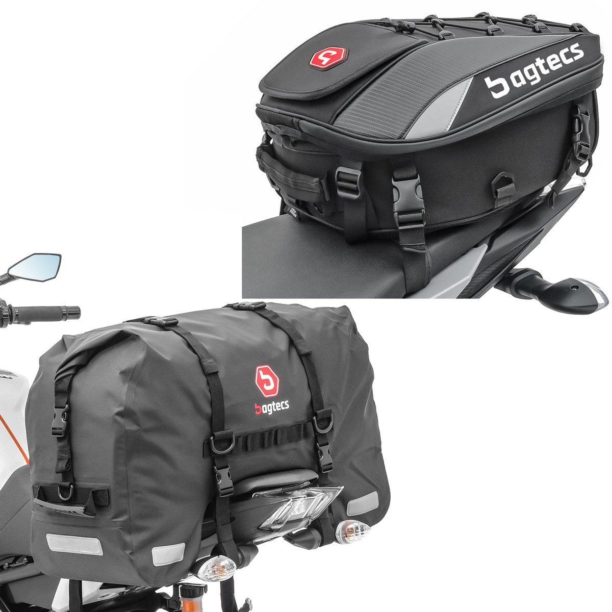 Reisetasche Set: Motorrad Hecktasche SX45 Wasserdicht Volumen 45L Rollverschluss #