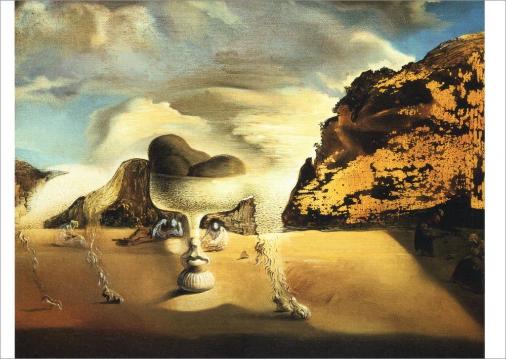 Postkarte Kunstkarte Salvador Dalí "Unsichtbarer Afghane mit der Erscheinun ..."