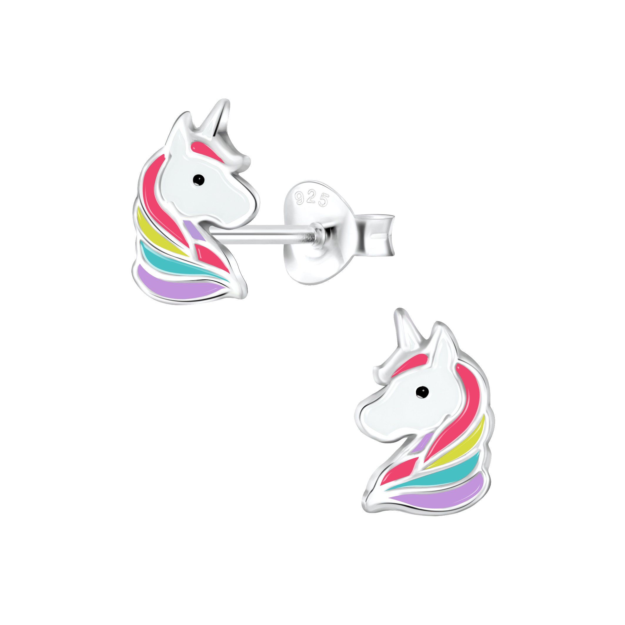 mit YORK Silber (Kette 925 Armband), Anhänger, ALEXANDER Sterling Ohrstecker, Schmuckset EINHORN 5-tlg. RAINBOW,