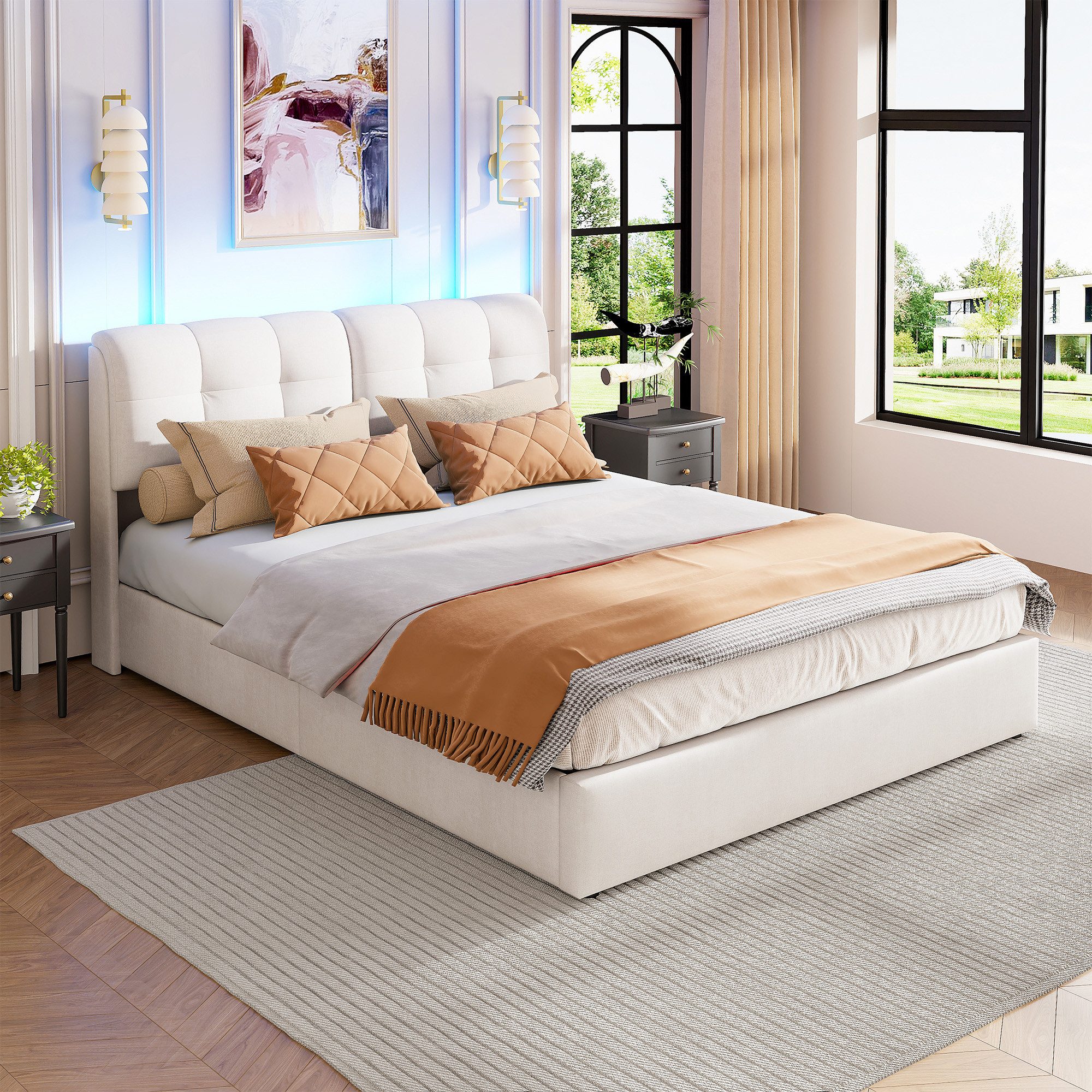 Furnishings Home Polsterbett Doppelbett Stauraumbett Modernes, günstig online kaufen