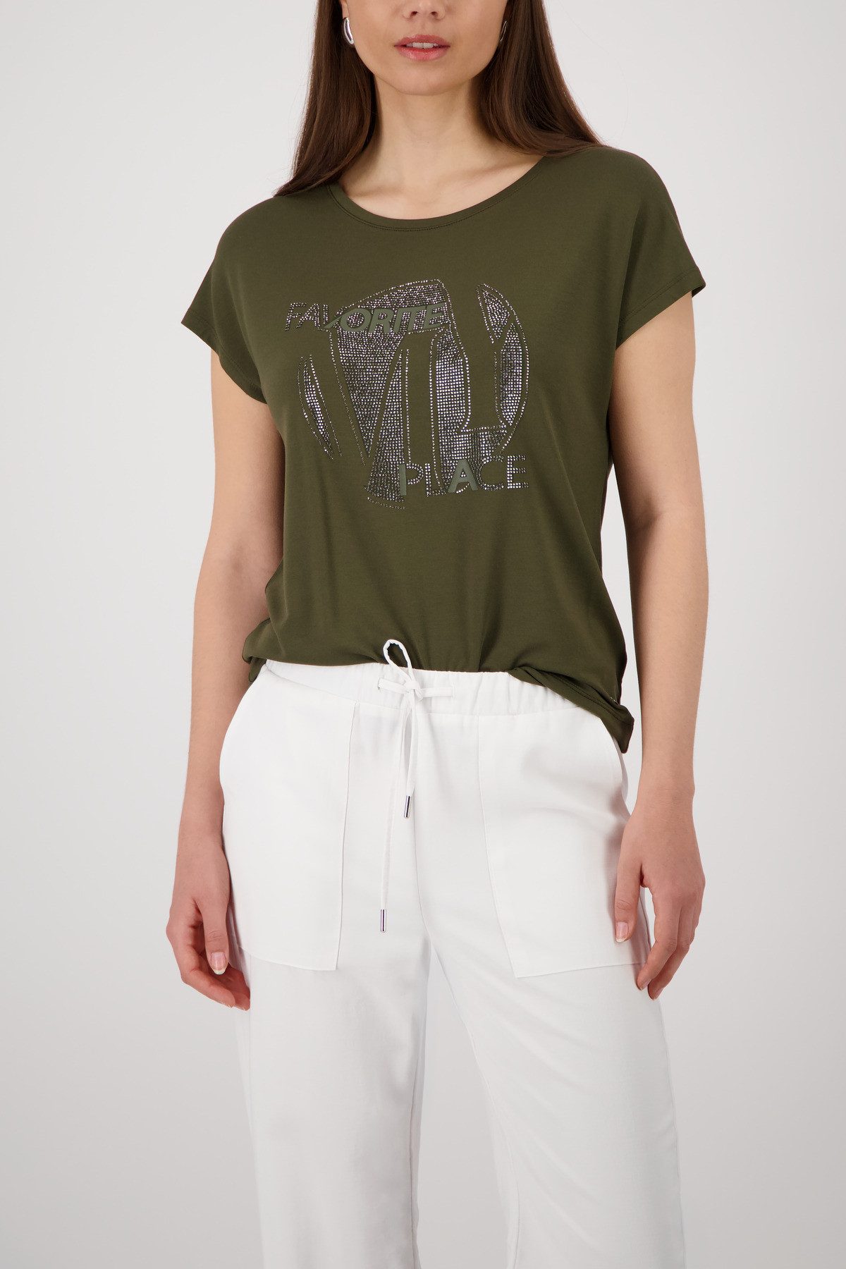 Monari T-Shirt Shirt Schmuck Regular fit mit Strasssteinen