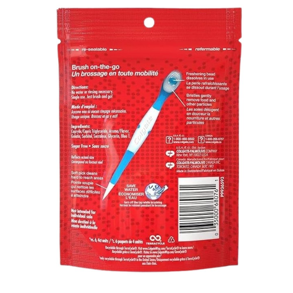 Colgate Zahnpasta Colgate Wisp Mini-Bürste, tragbar, Weiß, Coolmint, 24 Stück, (1-St)