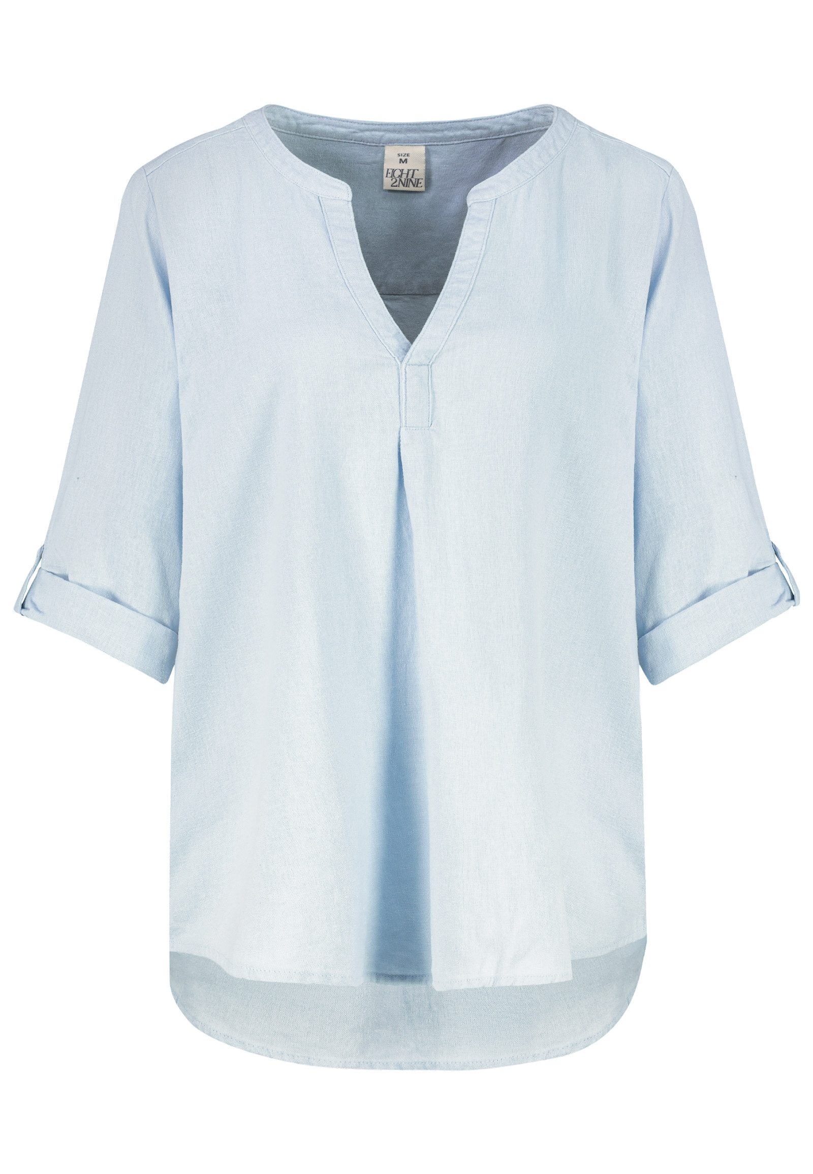 Eight2Nine Hemdbluse Eight2nine Damen Leinen Bluse atmungsaktiv Kurzarmbluse Sommer Urlaub – Bild 2 von 5