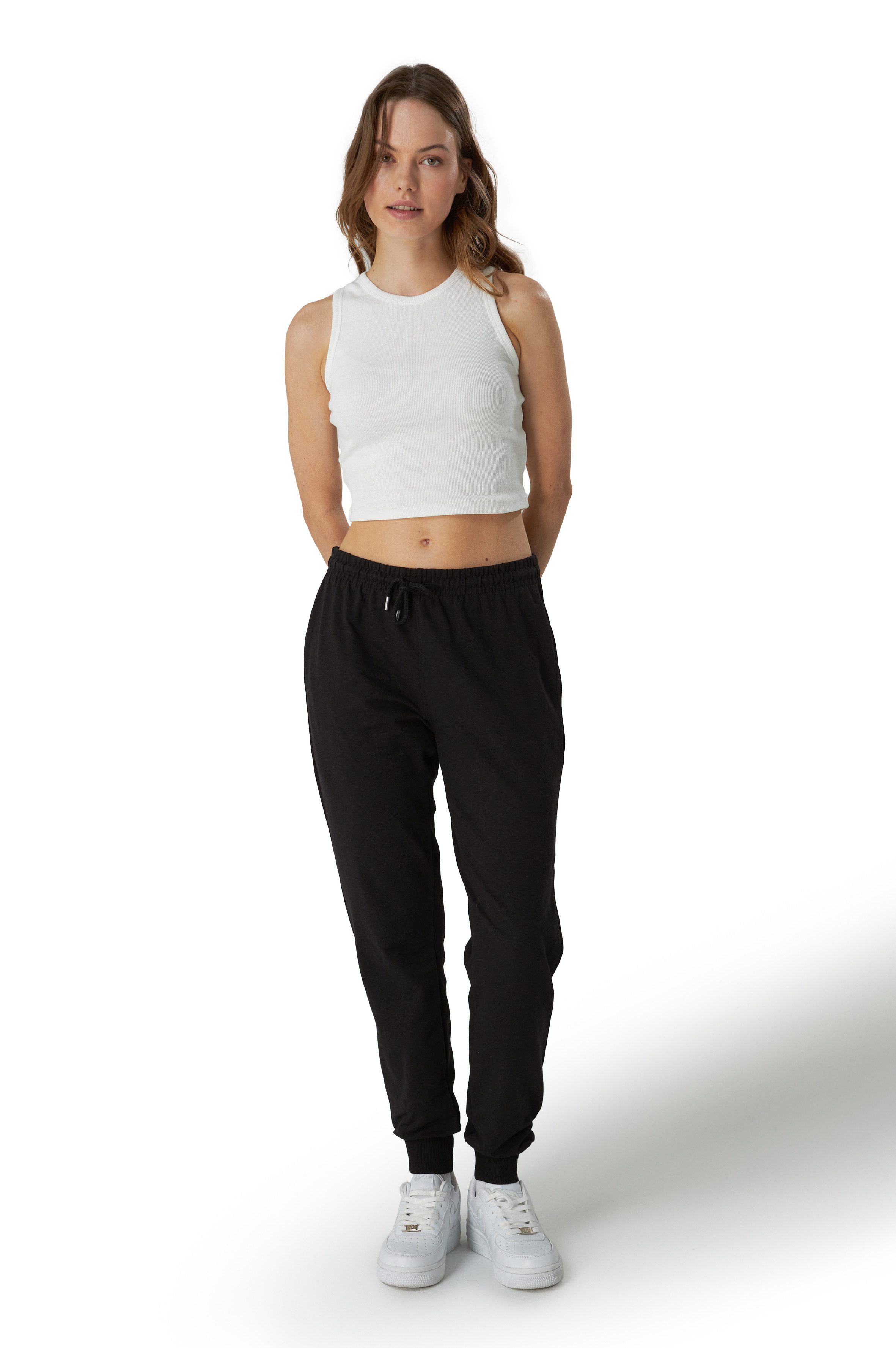R-CAMP Sweathose Jogginghose Damen Baumwolle Slim Fit Freizeithose (1-tlg) günstig online kaufen