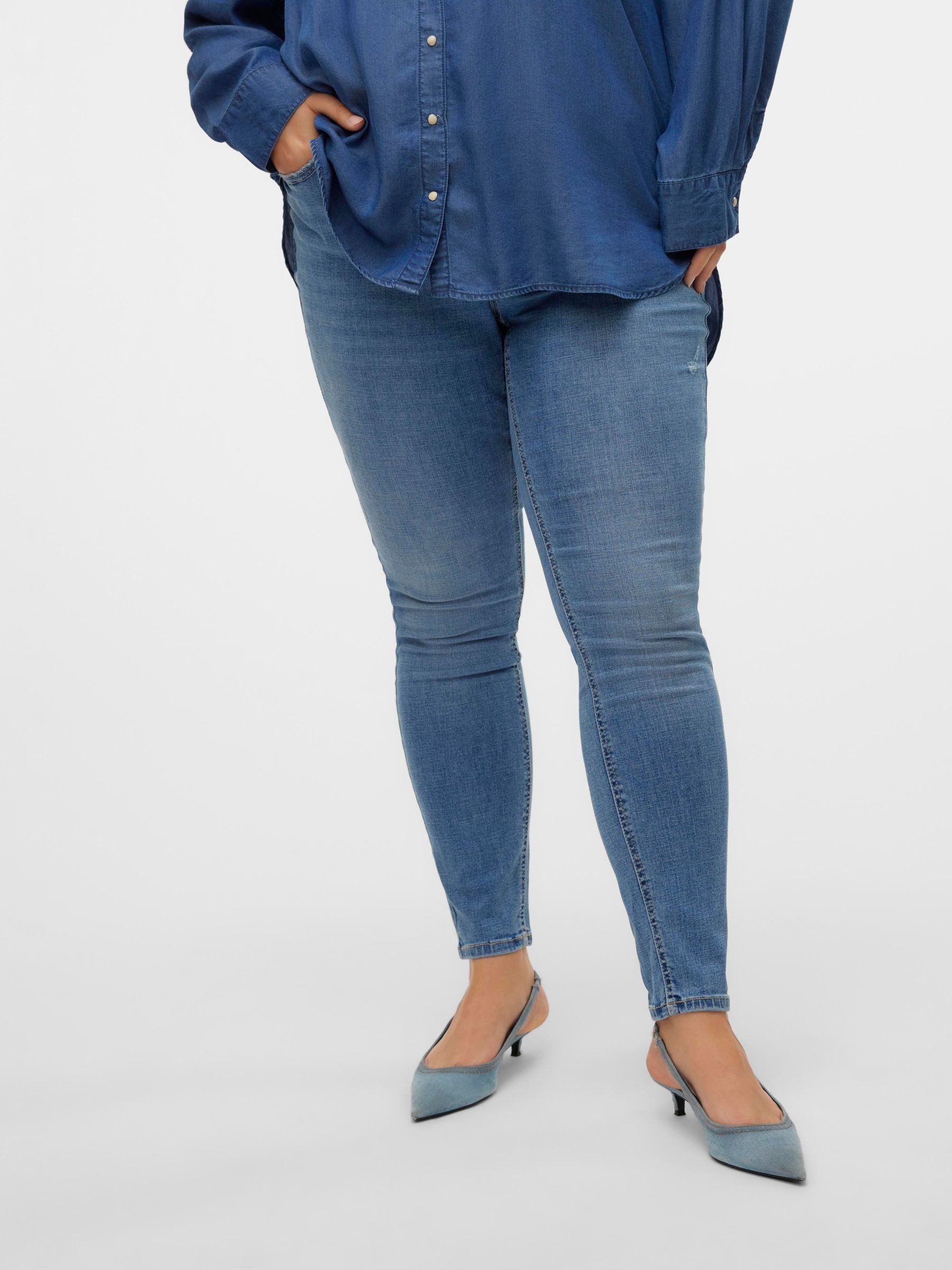 Vero Moda Curve Skinny-fit-Jeans VMCFLASH MR SKINNY JEANS LI347 GA CUR günstig online kaufen