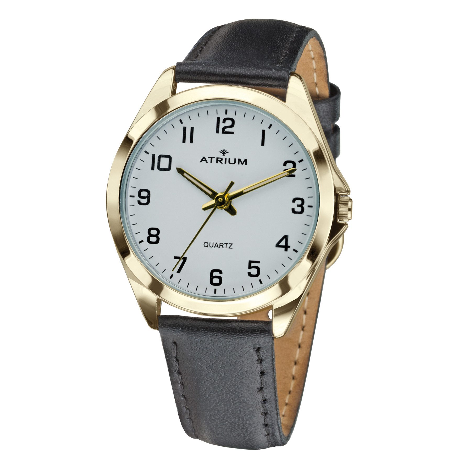 Atrium Quarzuhr A10, analog klassisch schlicht deutlich Geschenkidee Ø 37mm
