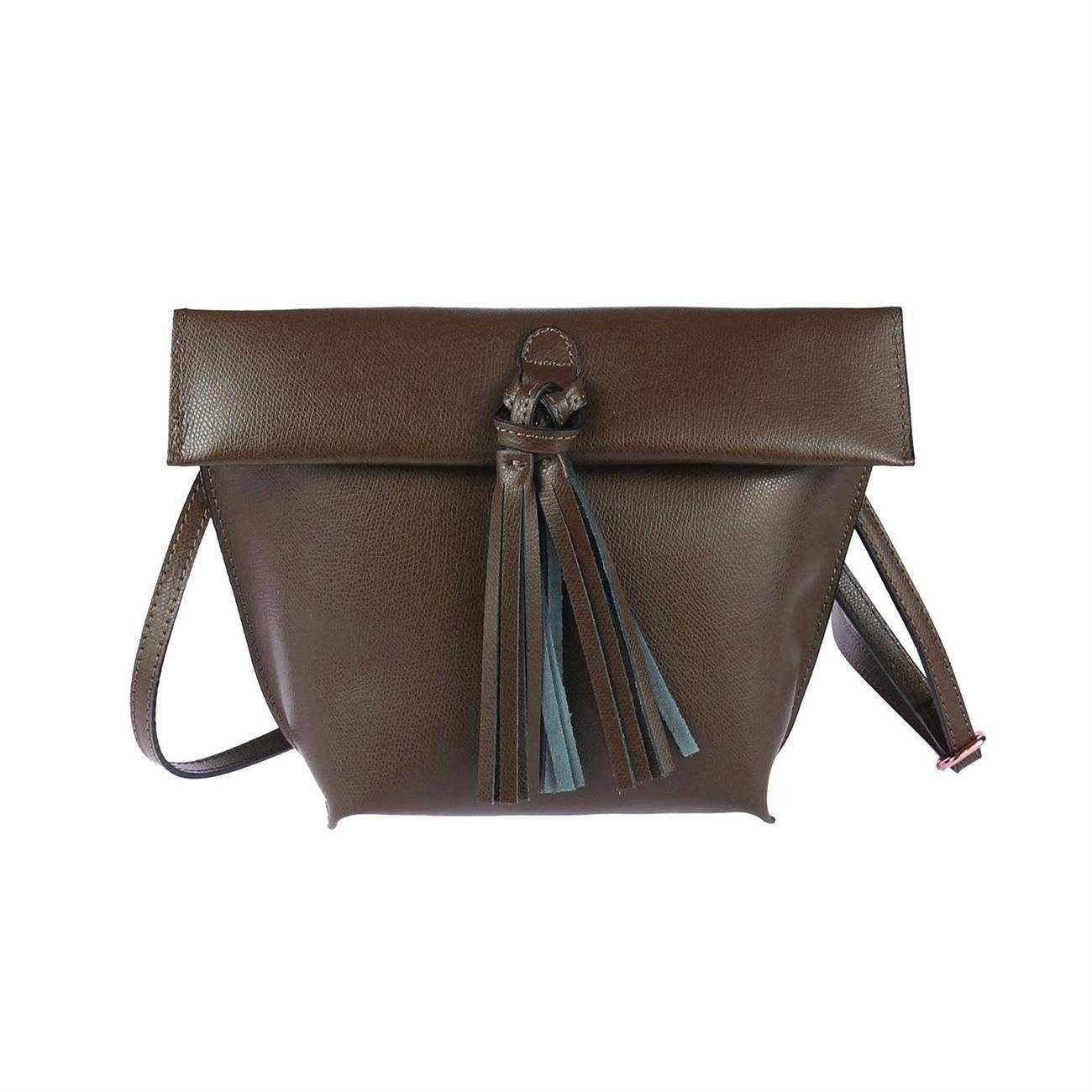 Schultertasche Made in Italy Damen Leder Tasche CrossOver