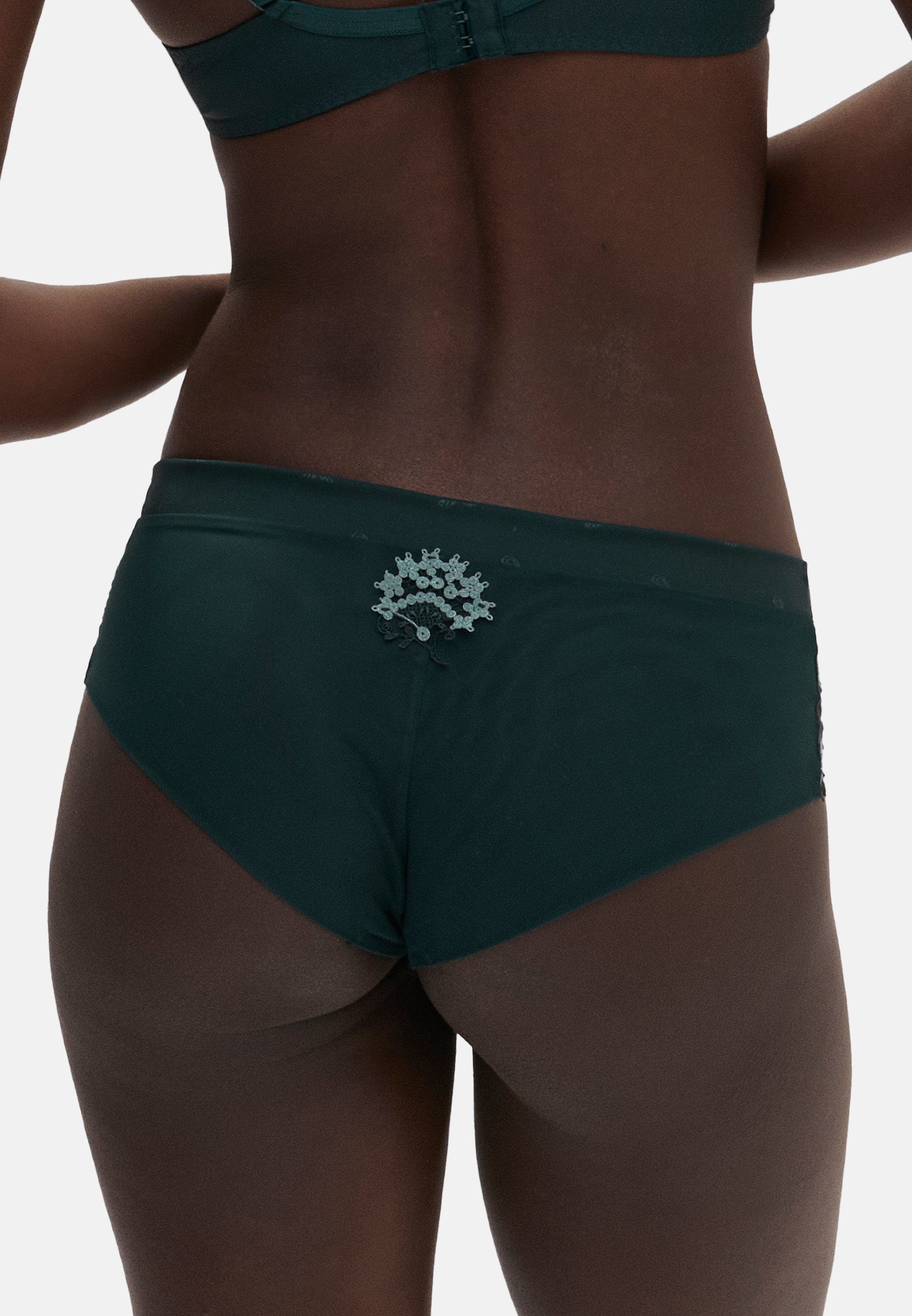 PERELE Zarte Satin Wish und (1-St) Kolsaï Short Blumenmuster, Vert Stickerei SIMONE Tüll - Mit Slip mit Panty