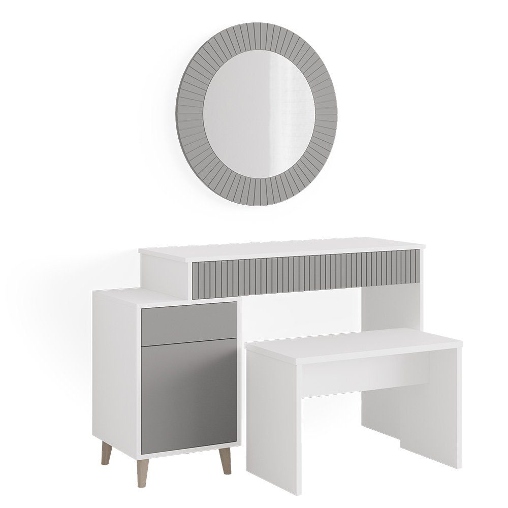 Vicco Schminktisch Arles, Weiß/Grau, 120 cm günstig online kaufen