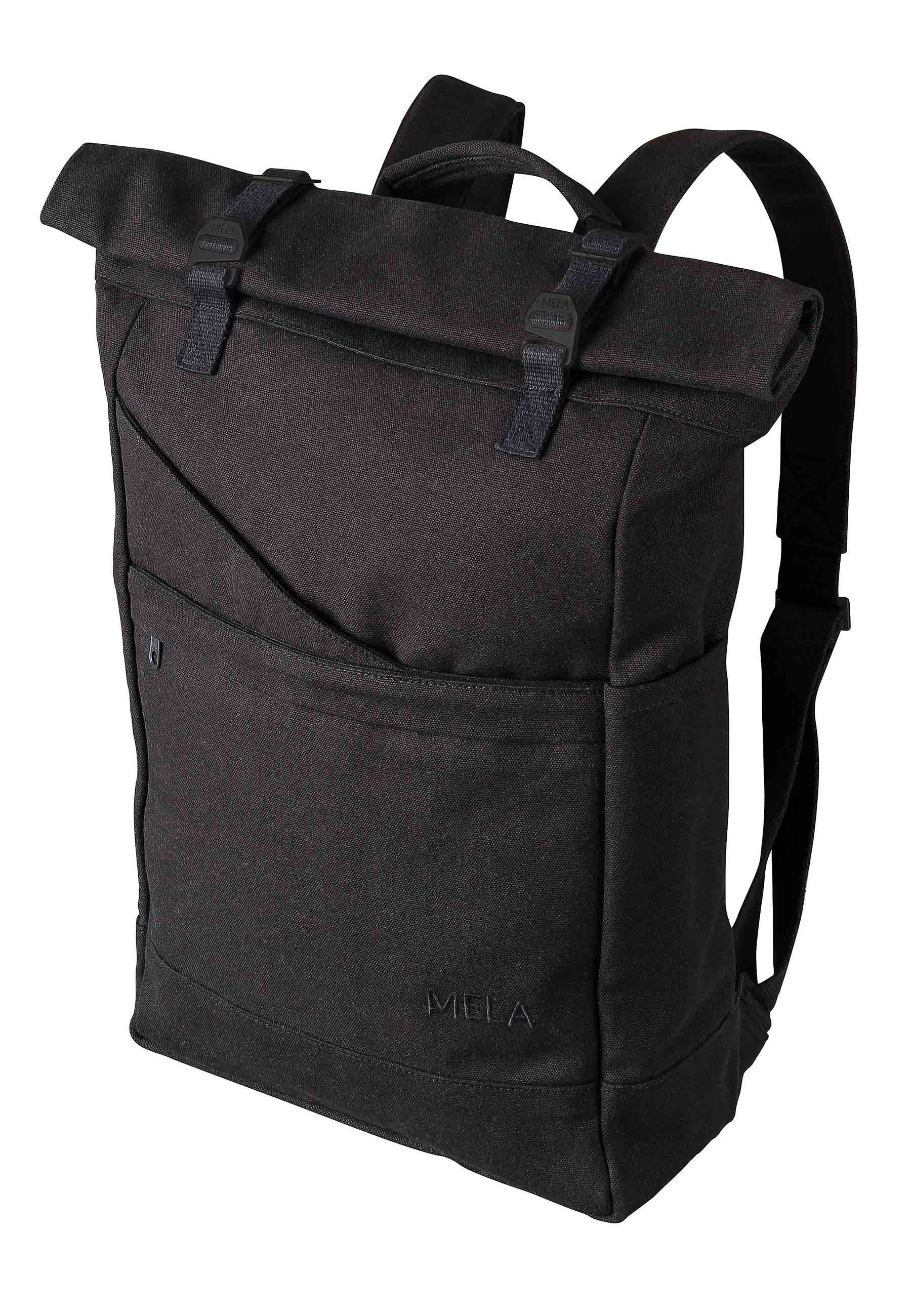 MELA Rucksack Rucksack ansvar I vegan, Laptopfach bis 15" (extra abgetrennt und gepolstert; Maße ca. 38cm x 28cm)