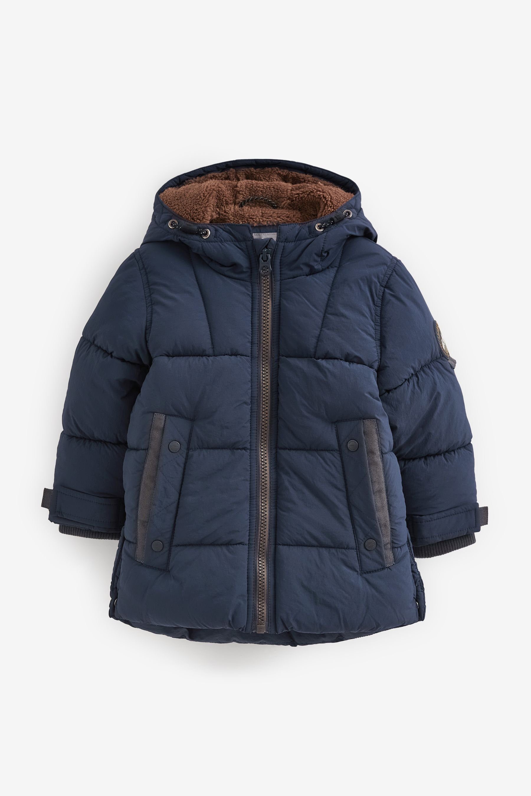 Next Steppjacke Langer wattierter Mantel (1-St) Navy Blue