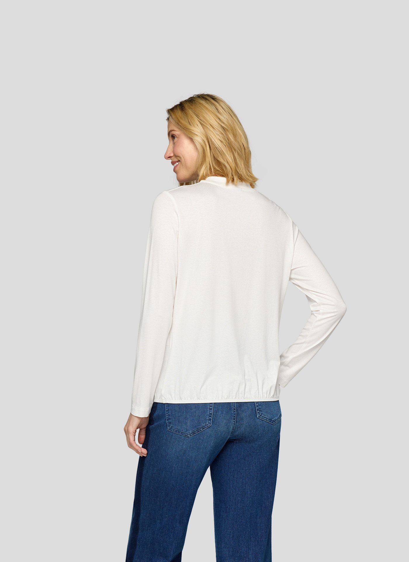 Rabe Langarmshirt mit Stehkragen und aus Viskose