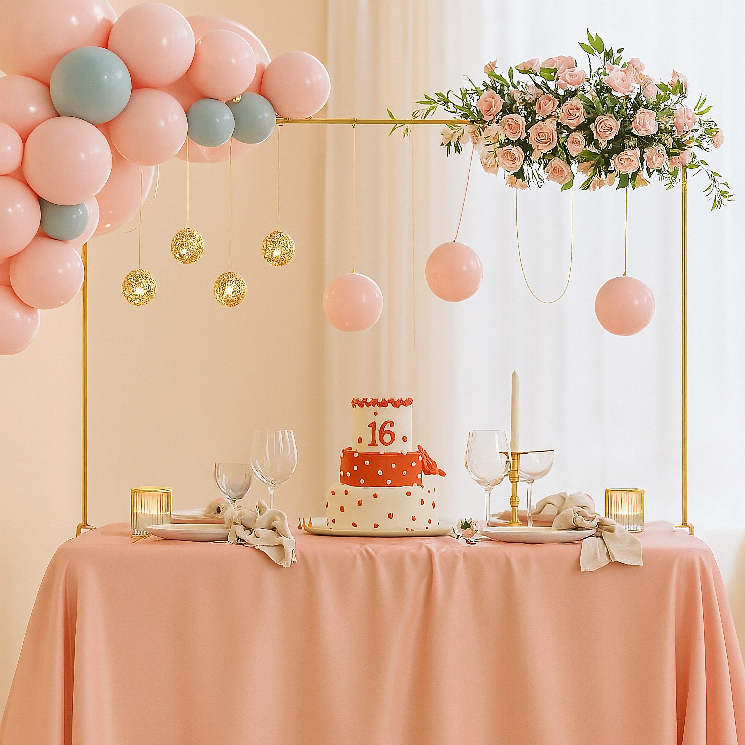 relaxdays Dekoobjekt Ausziehbarer Tischbogen zum Klemmen, gold