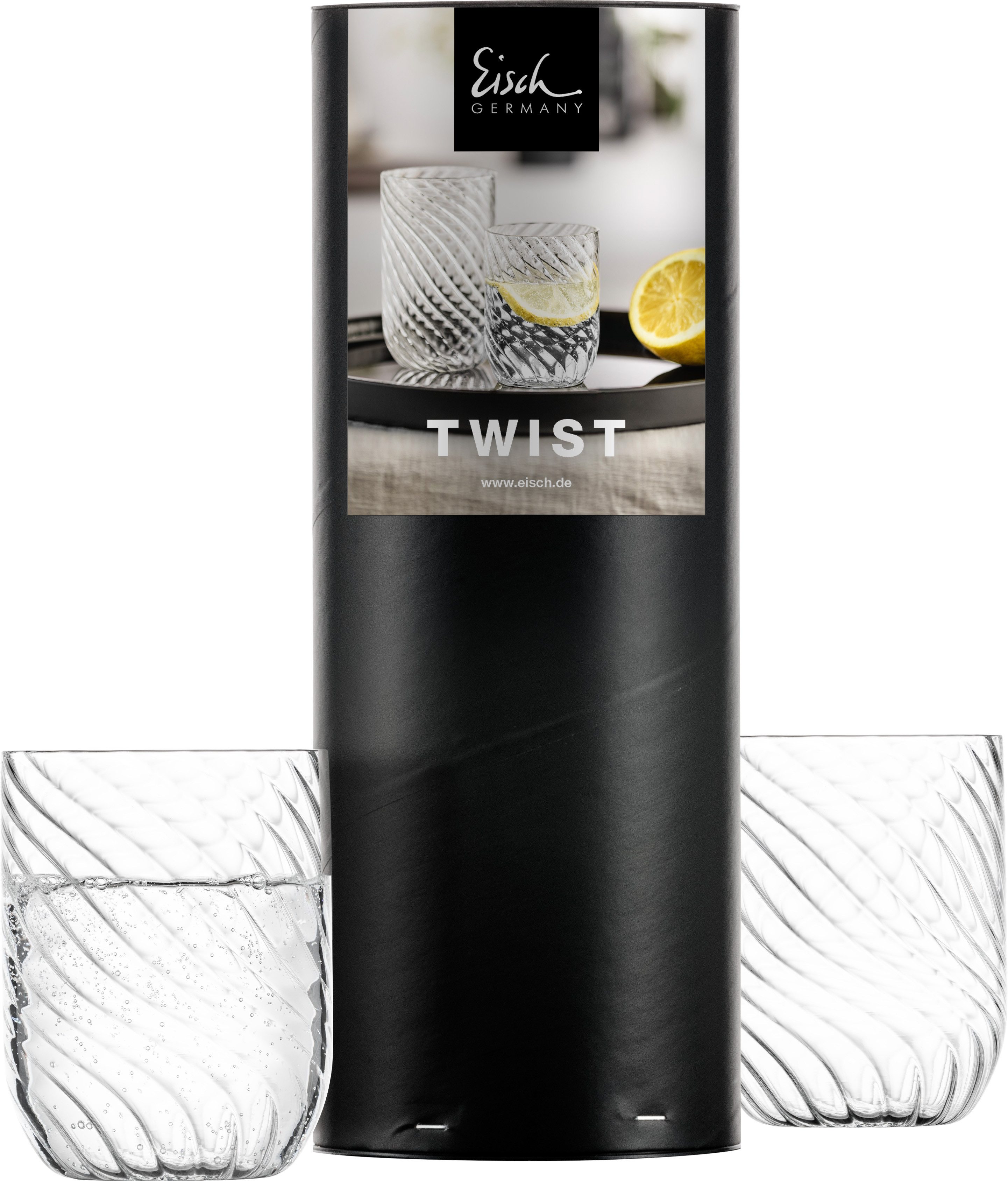 Eisch Germany Becher TWIST, 2-tlg., Borosilikatglas, Becher/Kaffeegläser mit feiner Struktur